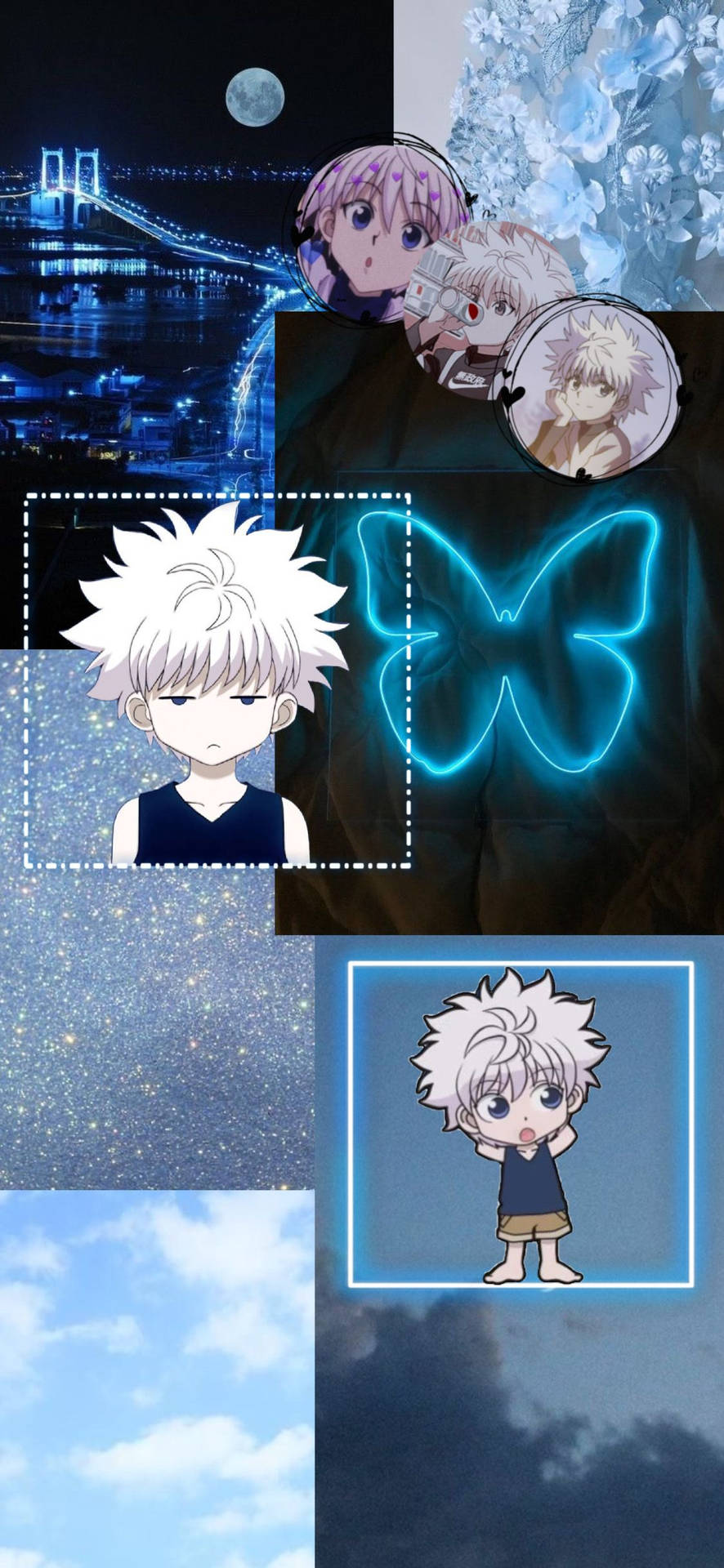 Neon Butterfly Killua Aesthetic Background