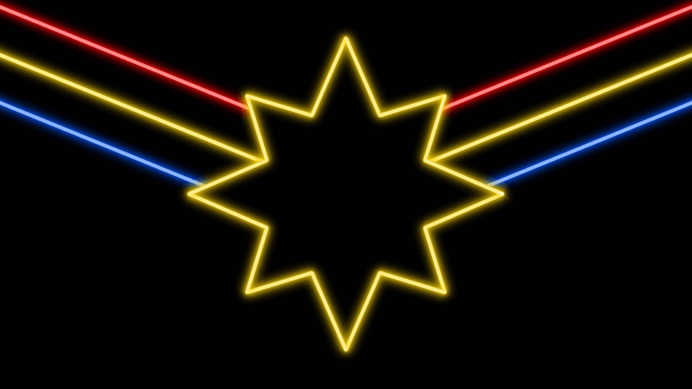 Neon Captain Marvel Logo
