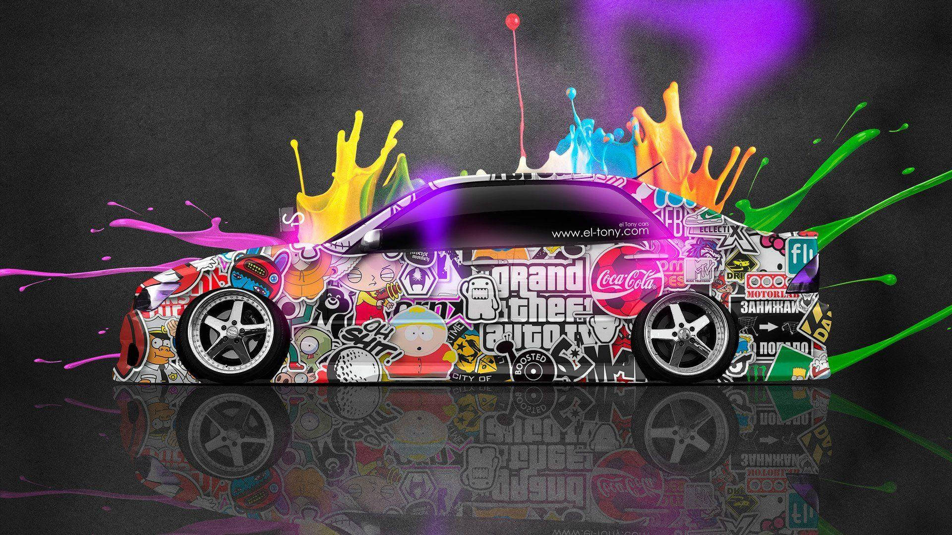 Neon Car Grand Theft Auto Background