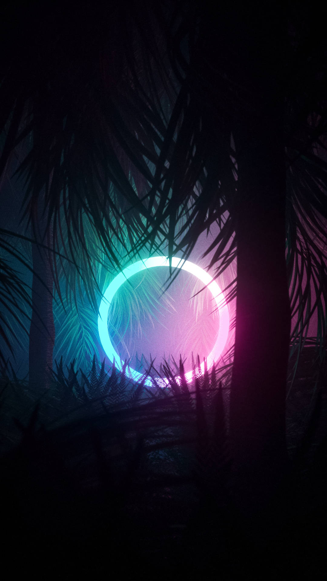 Neon Circle Jungle Iphone Background