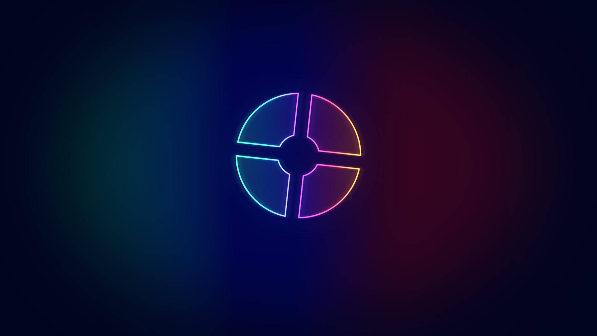 Neon Circle Logo On Dark Background Background