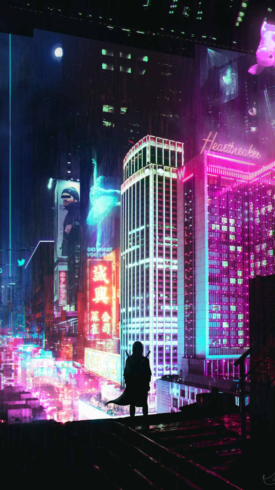 Neon City Lights Cyberpunk Iphone X Background
