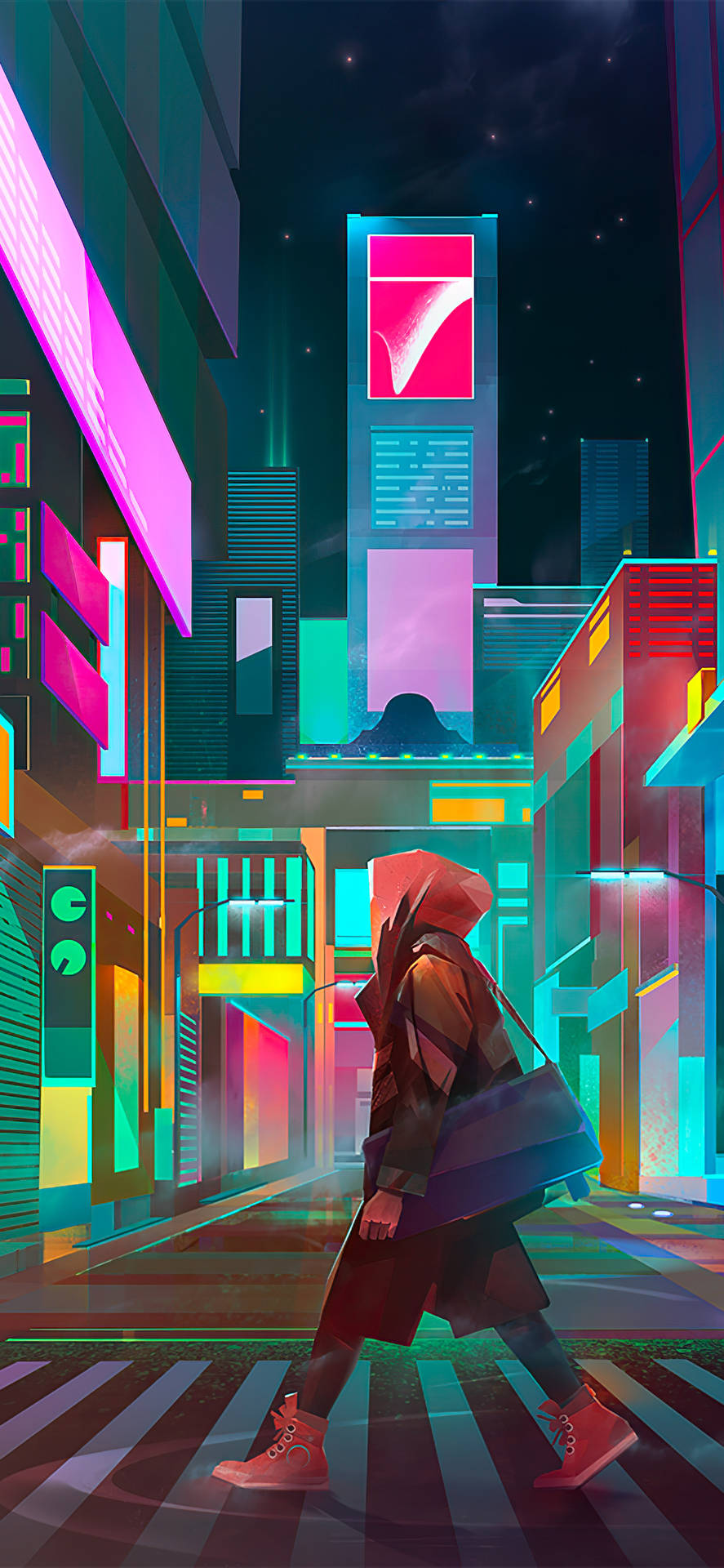 Neon City Night Cyberpunk Iphone X Background