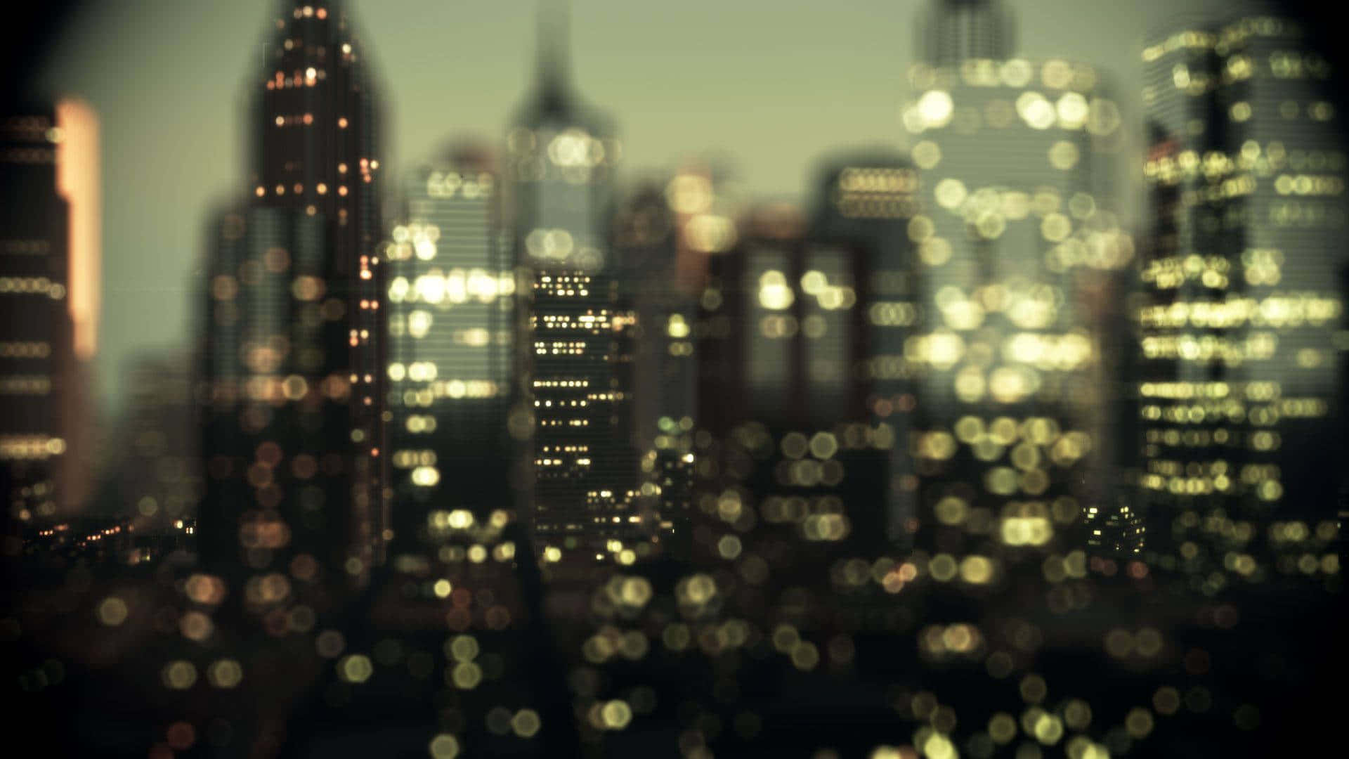 Neon City Skyline Of New York Background
