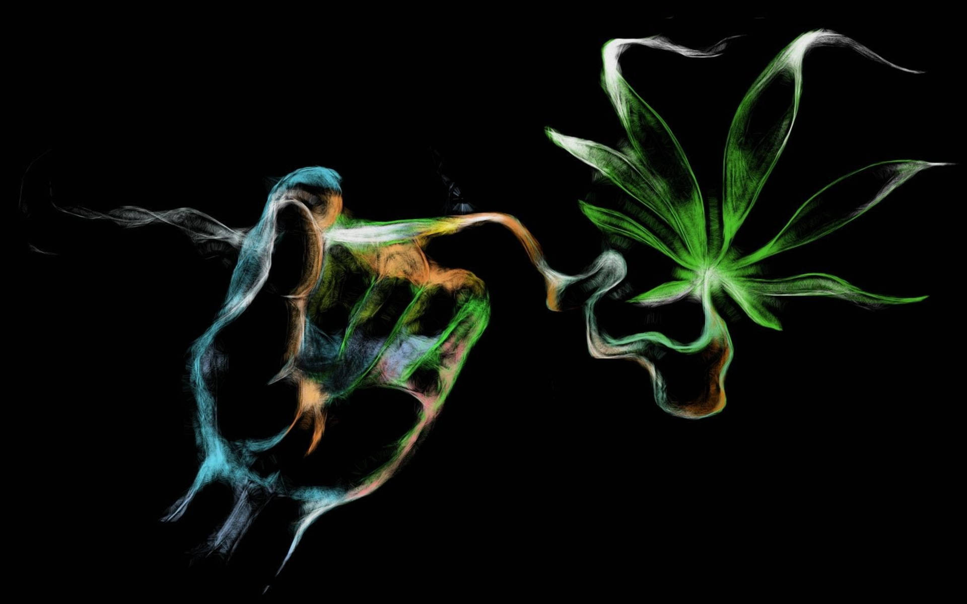 Neon Colored Smoke Art Weed Aesthetic Background