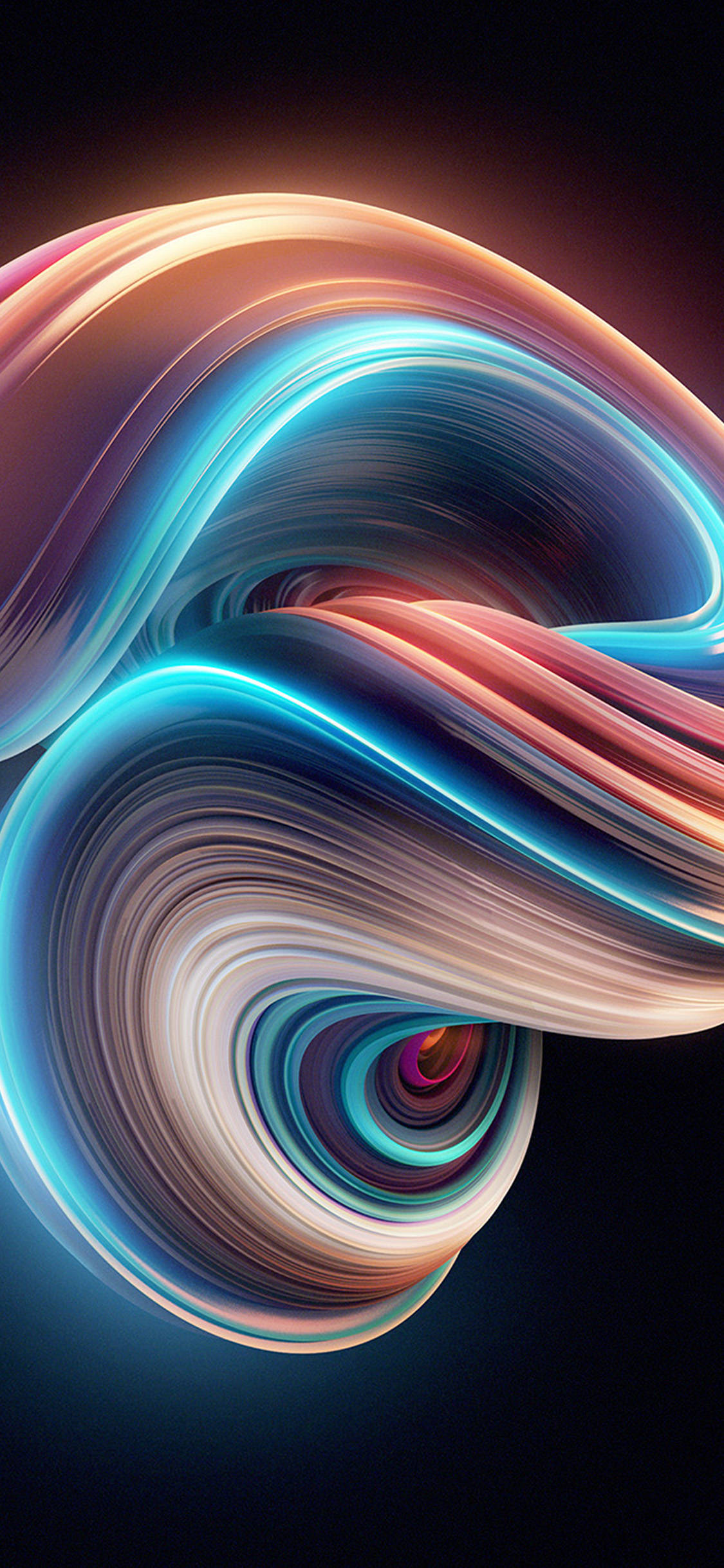 Neon Colorful Spiral 3d Android Phone Background