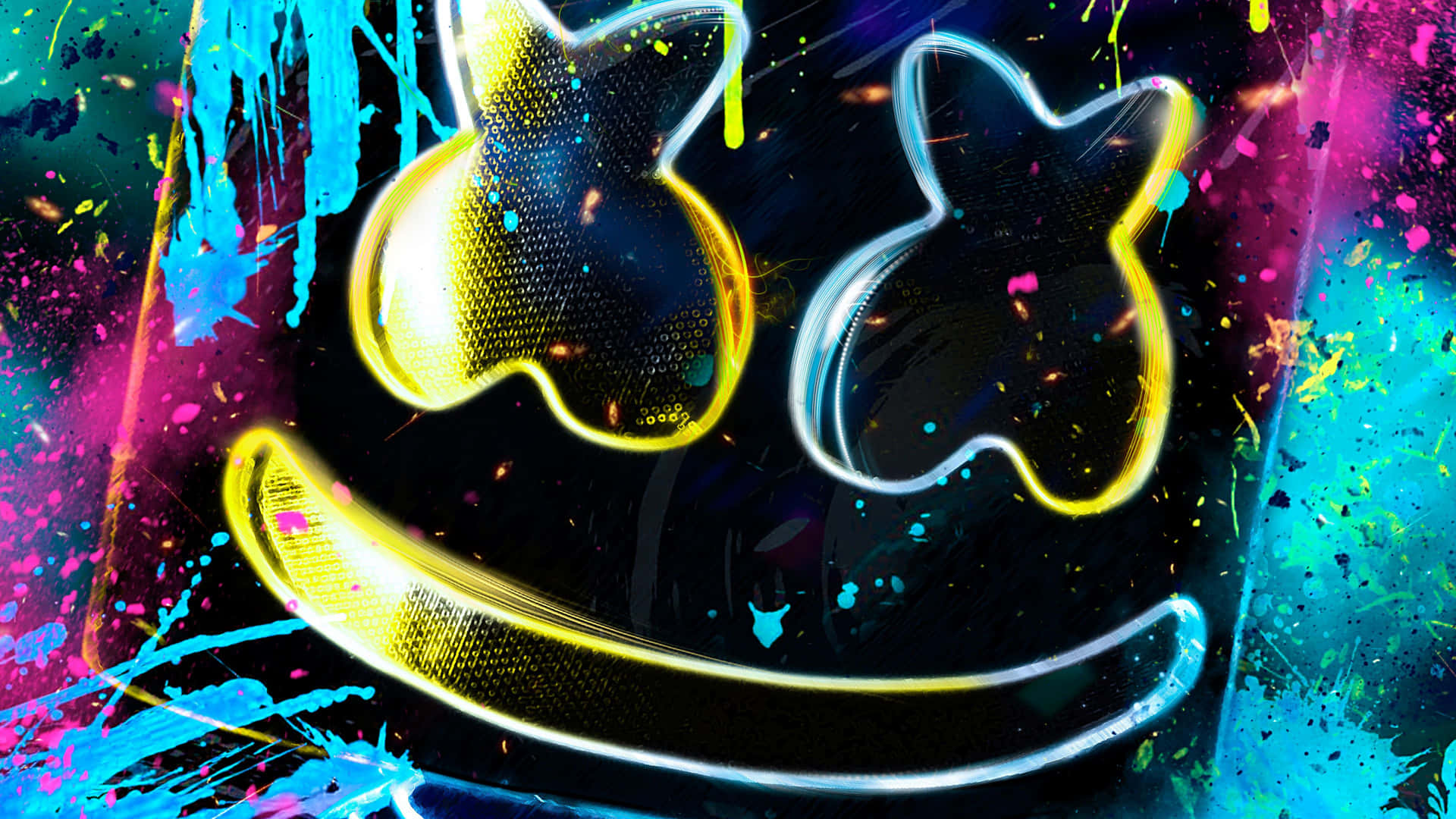 Neon Colors Marshmello Background