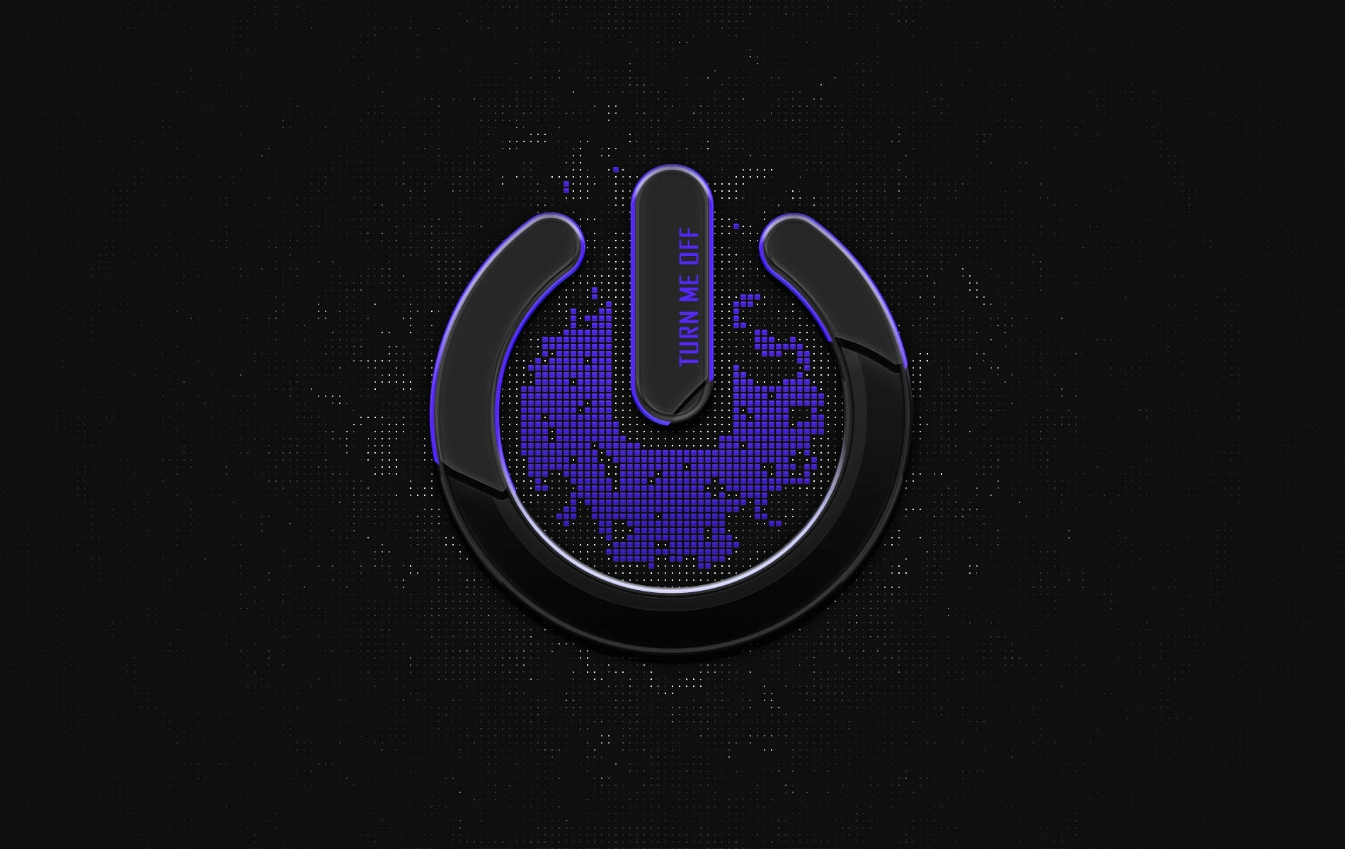 Neon Computer Power Off Logo Background
