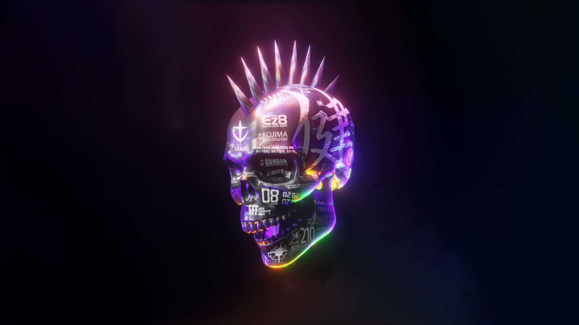 Neon Cyberpunk Skull Background
