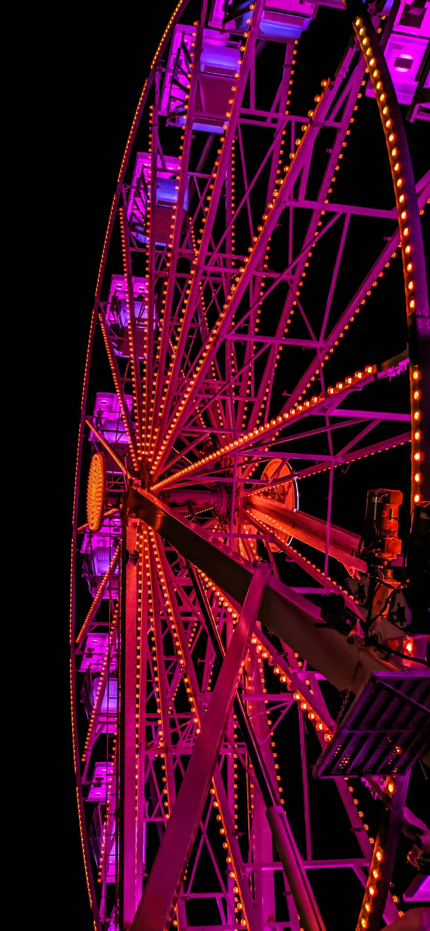Neon Dark Purple Ferris Wheel Background