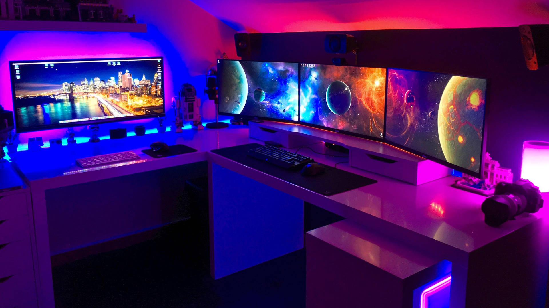 Neon Desktop Room Background