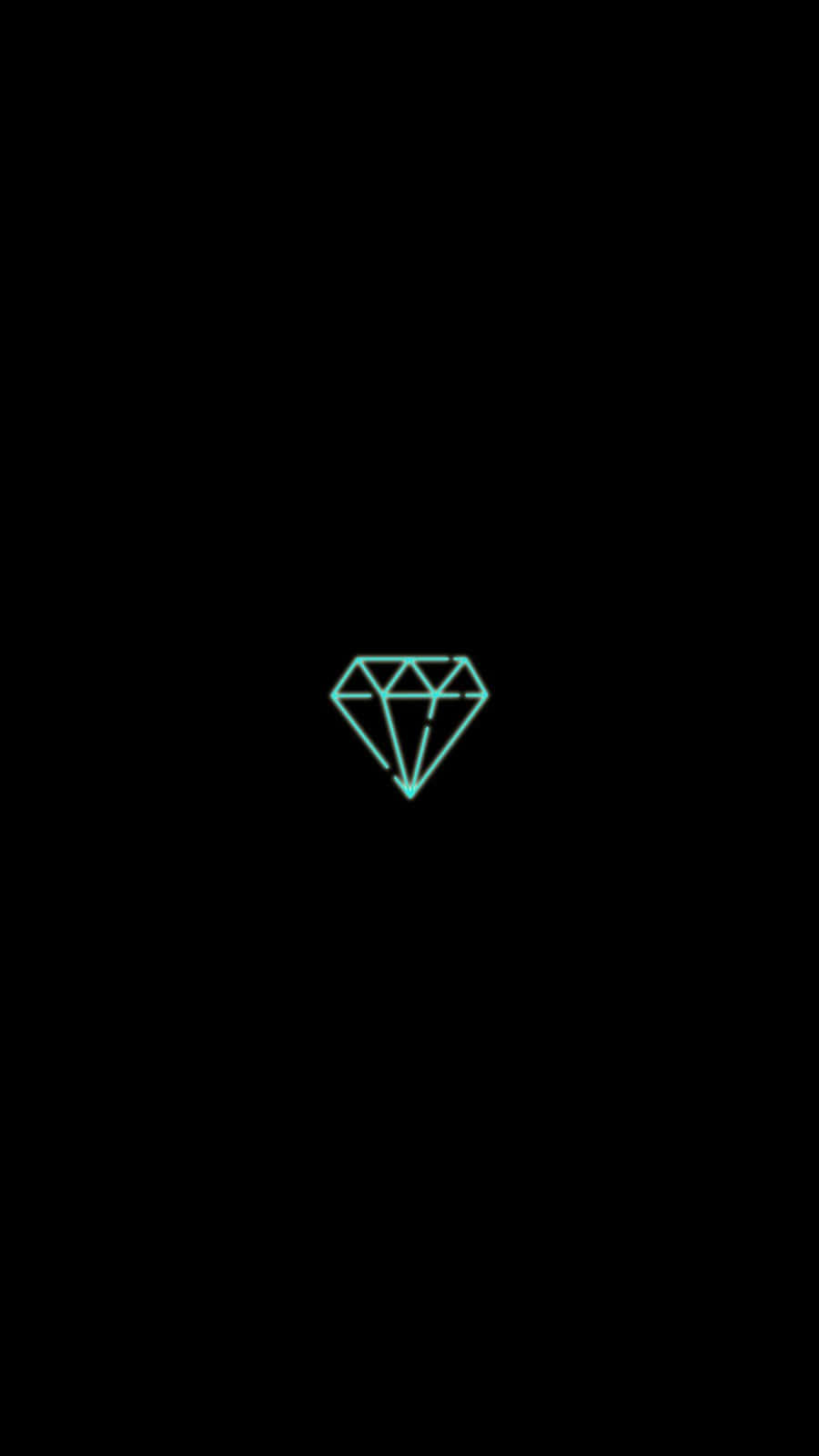 Neon Diamond Black Background Background