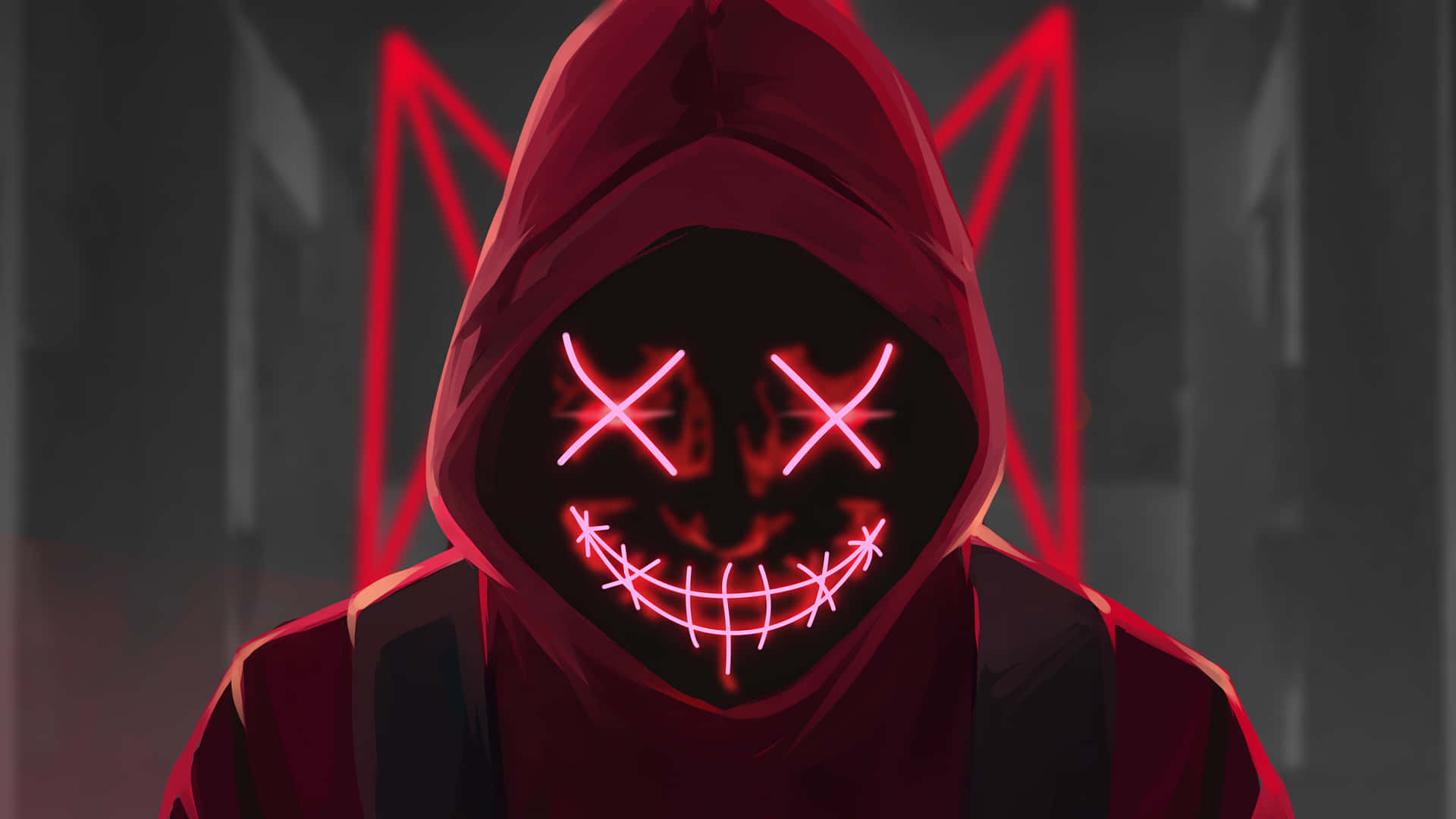 Neon Face Red Pfp Background