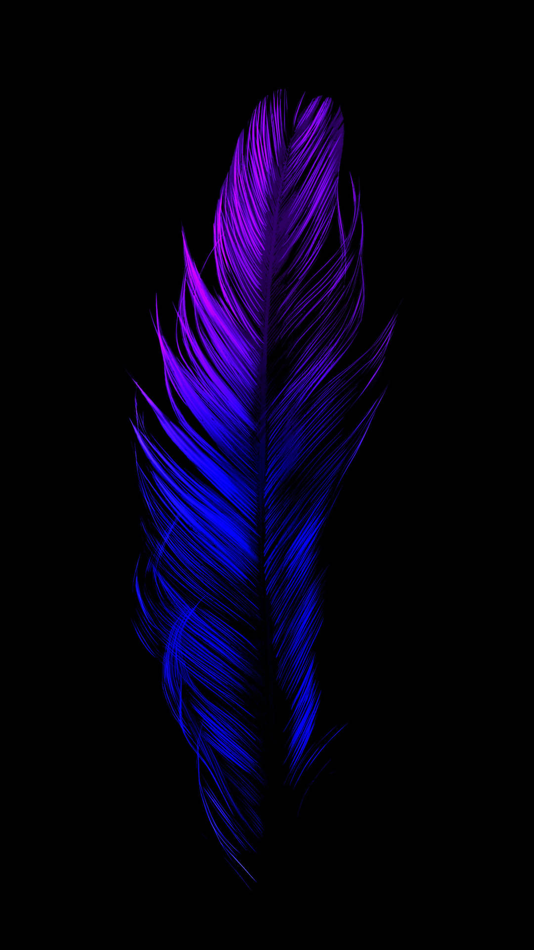 Neon Feather Aesthetic Dark Blue Hd Background
