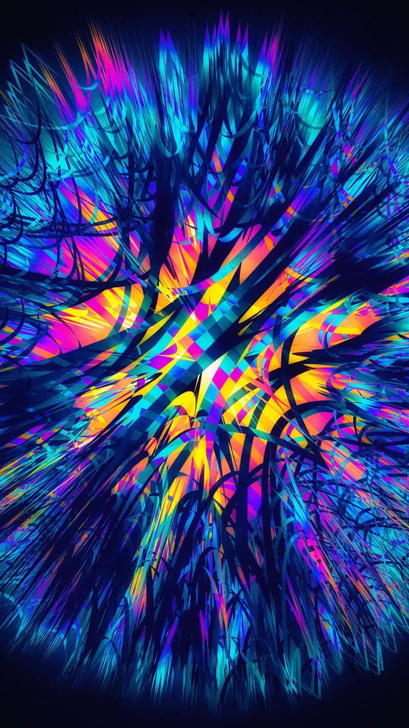 Neon Feather Explosion Background