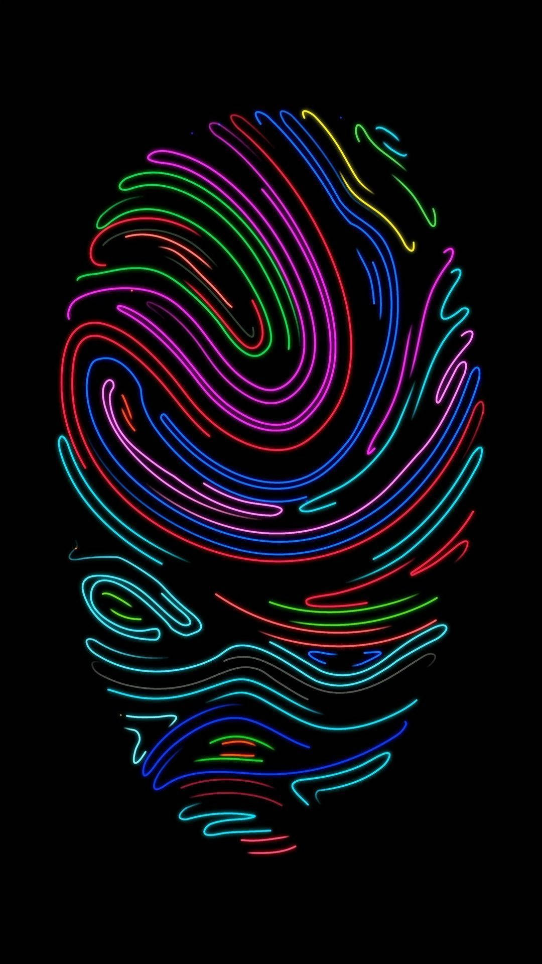 Neon Fingerprint Iphone 8 Live Background