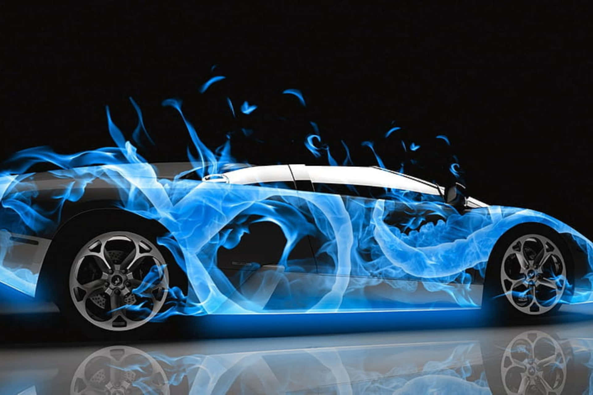 Neon Flame Lamborghini Artwork Background