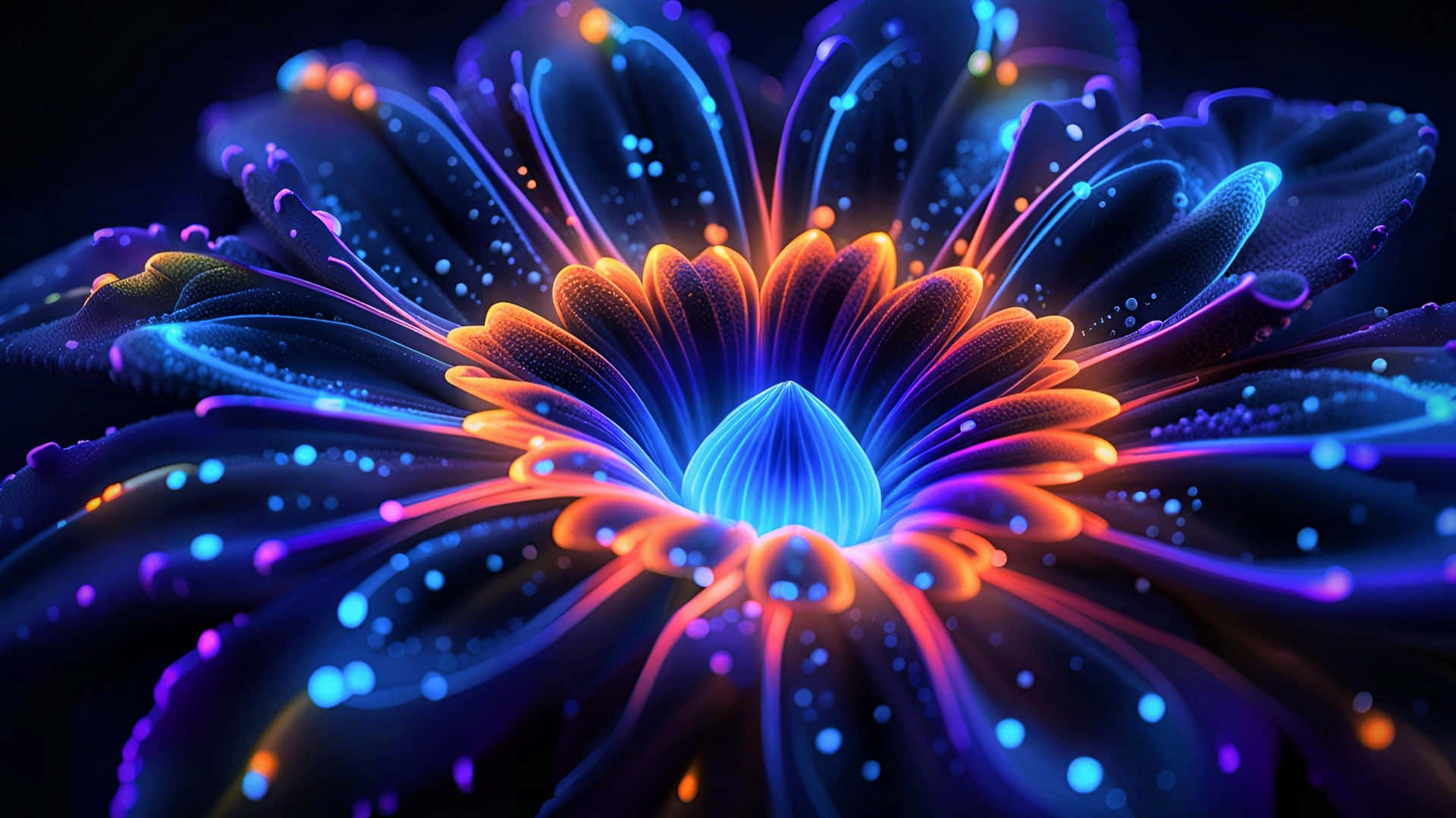 Neon Floral Explosion Background