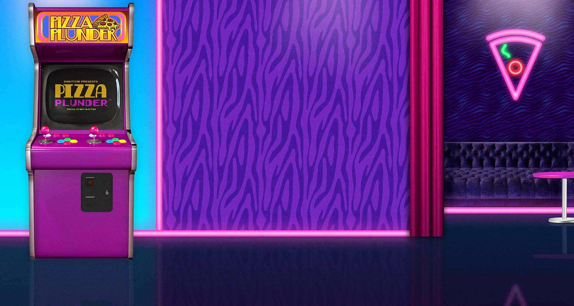 Neon Game Room Zoom Party Background