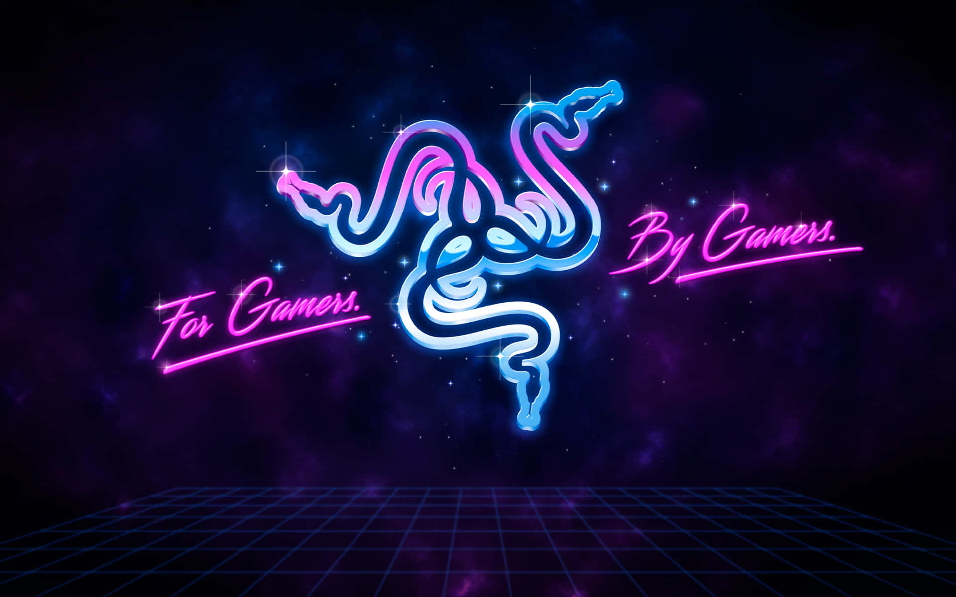 Neon Gaming Slogan Wallpaper Background