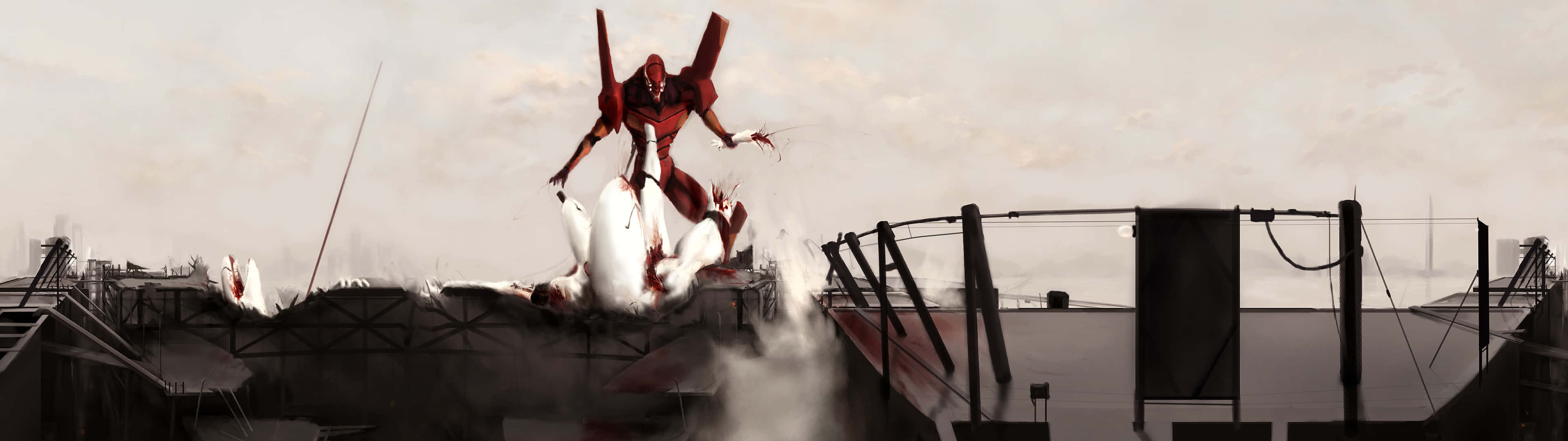 Neon Genesis Evangelion 3840x1080 Anime Background