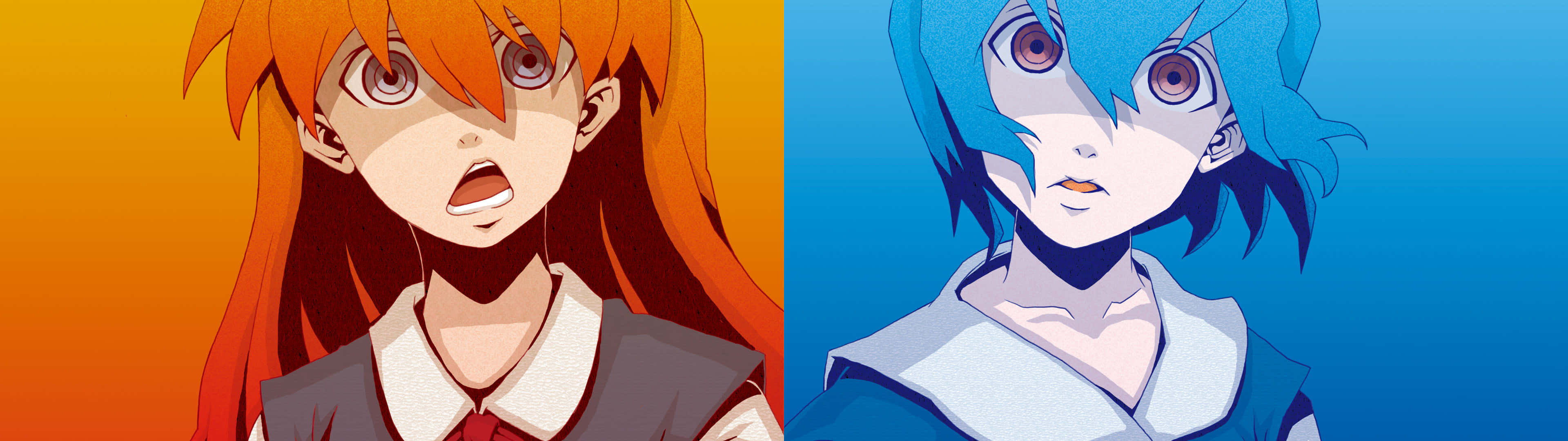 Neon Genesis Evangelion Girls 3840x1080 Anime Background