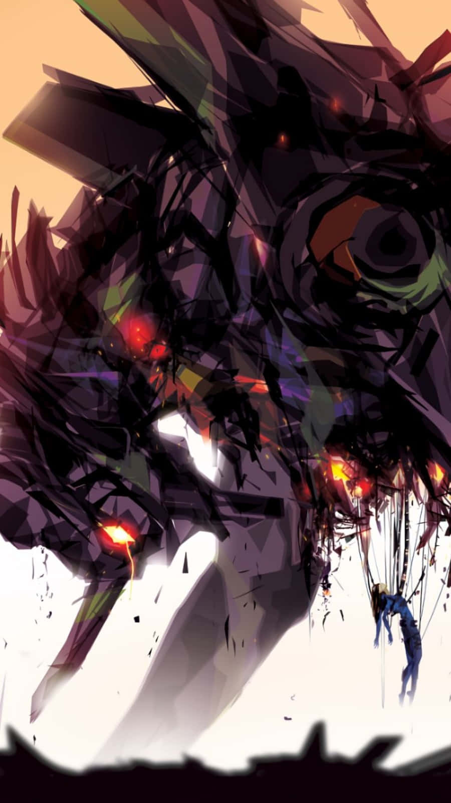 Neon Genesis Evangelion Iphone Wallpaper Featuring Iconic Characters And Elements Background