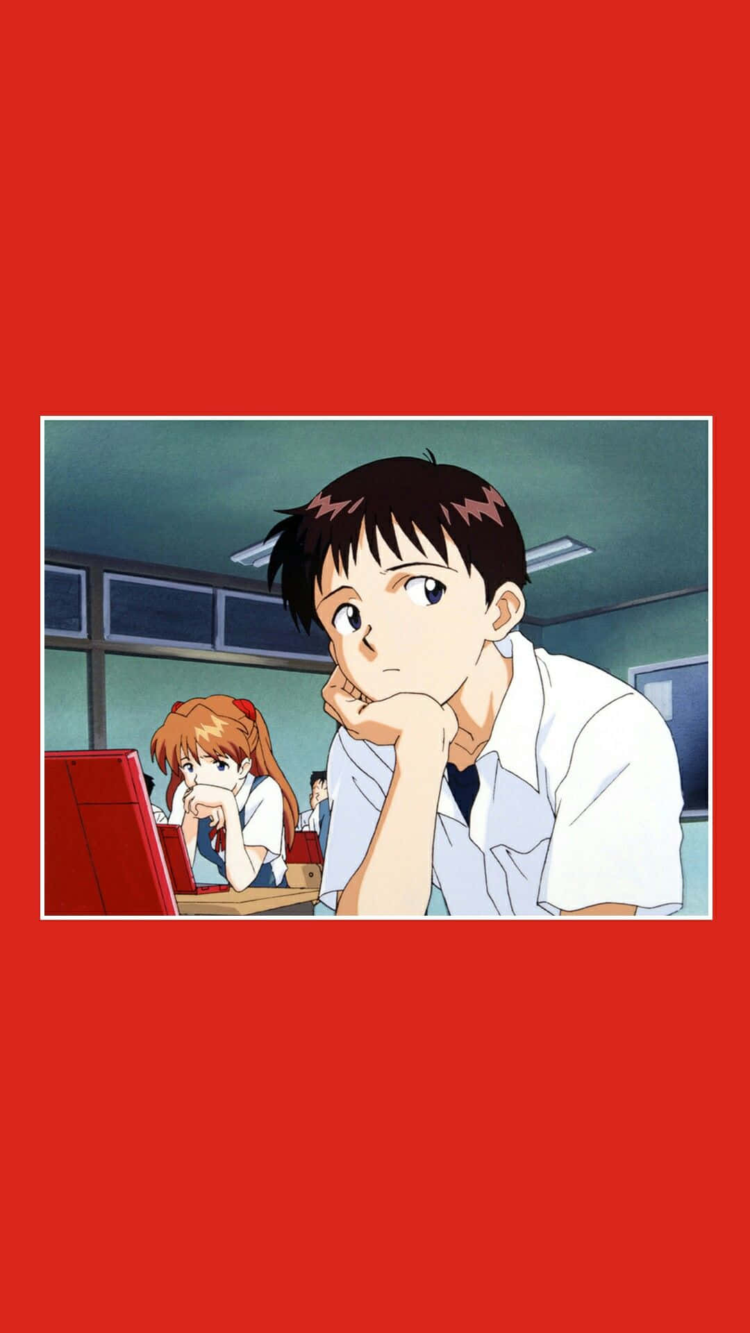 Neon Genesis Red Anime Aesthetic Background