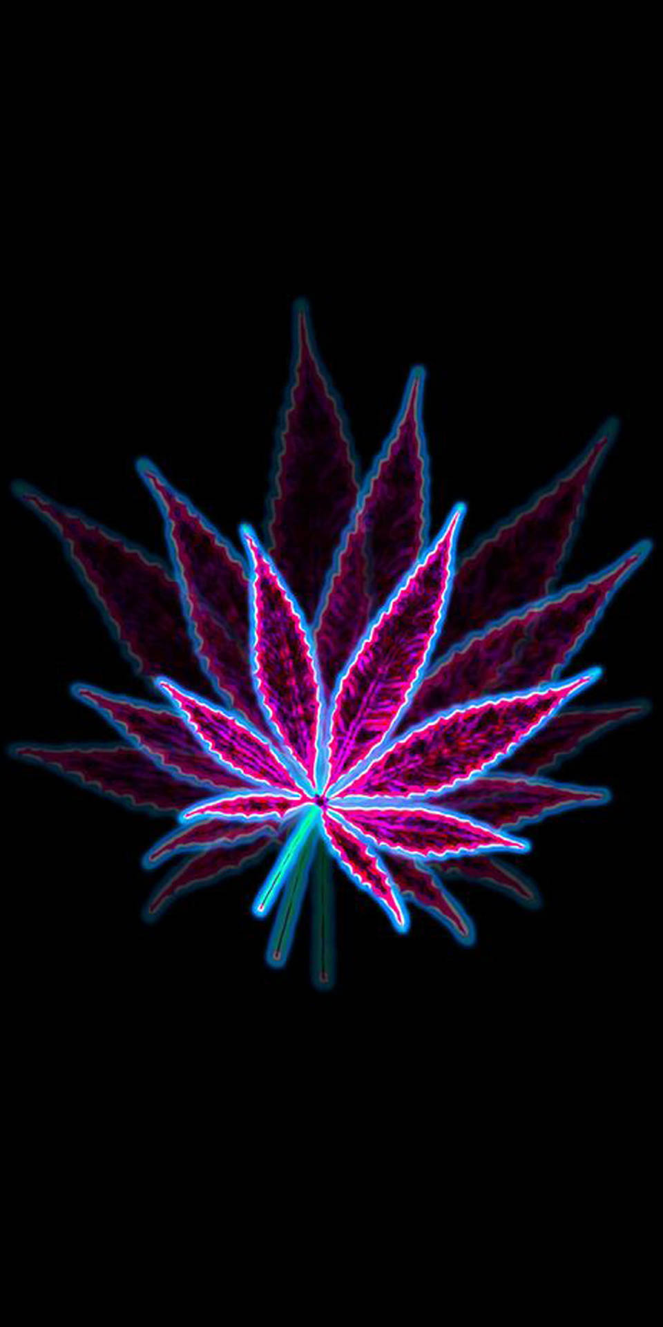 Neon Glass Weed For Iphone Screens Background