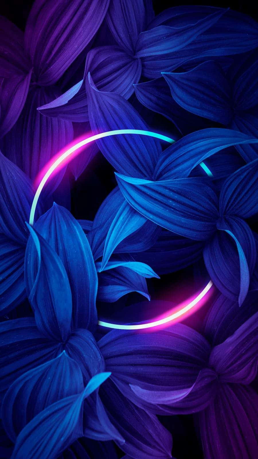 Neon_ Glow_ Amidst_ Blue_ Leaves.jpg Background