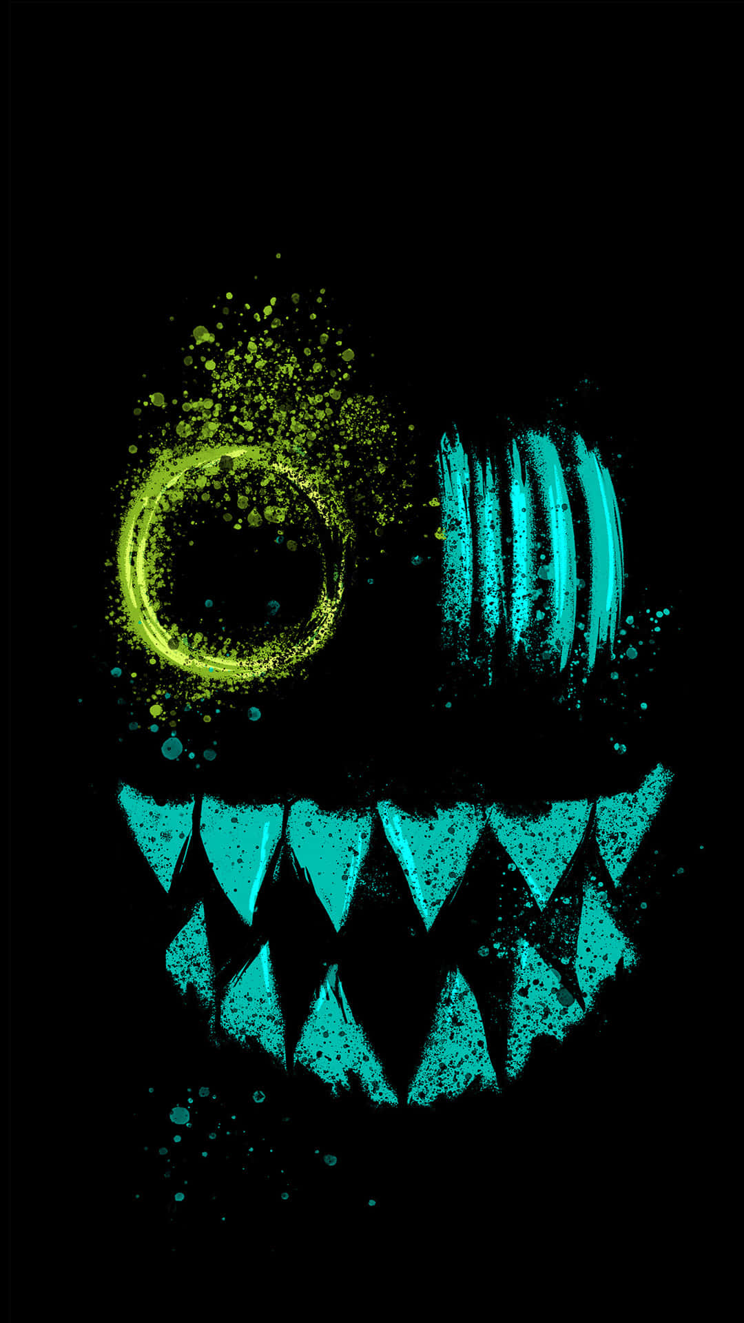 Neon Glow Cheshire Cat Smile Background
