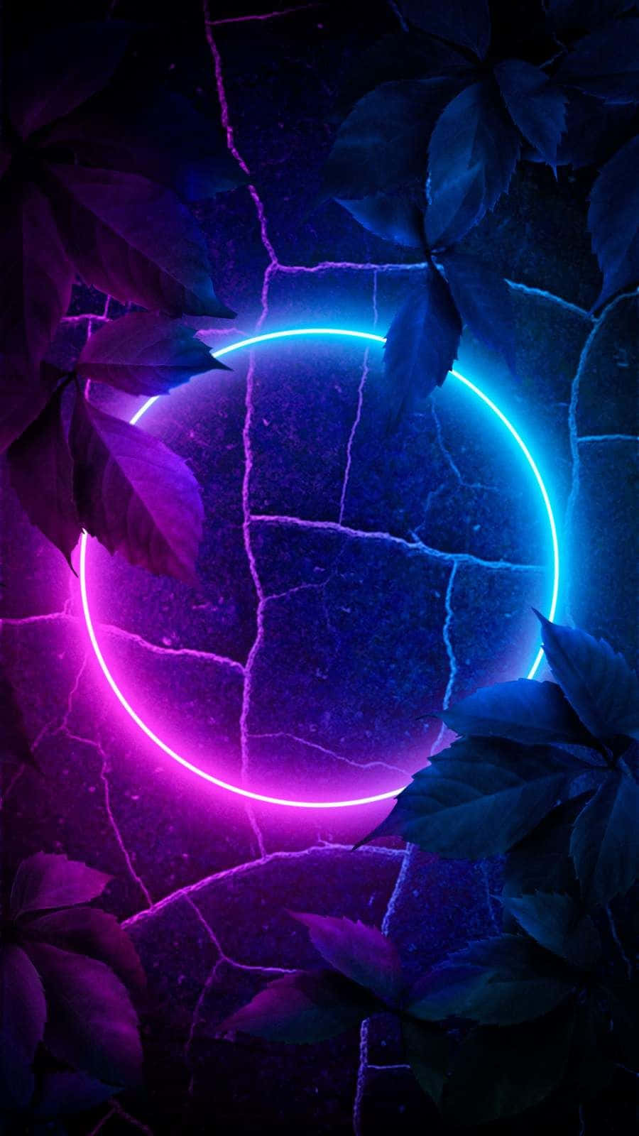 Neon Glow Nature Fusion Background