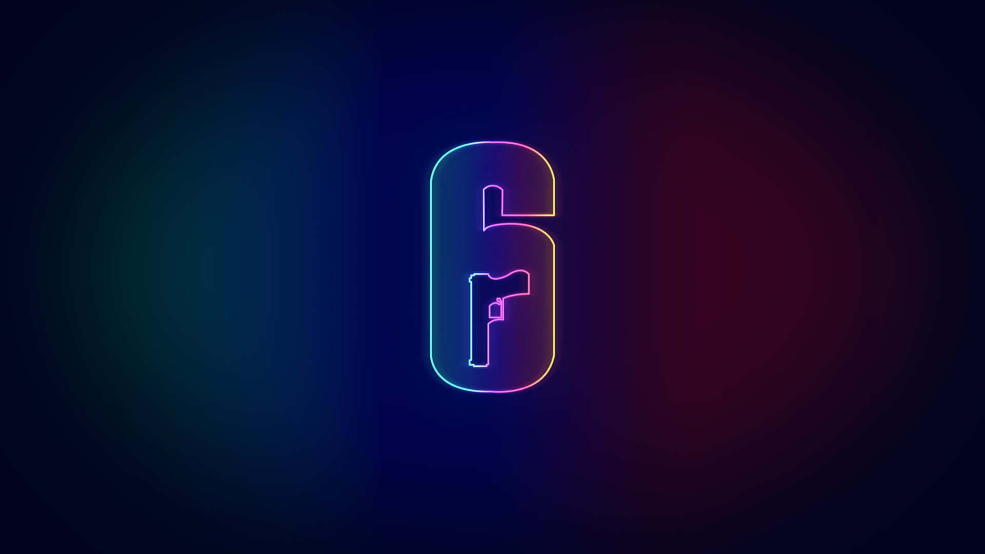 Neon_ Glow_ Number_ Six_ Background Background