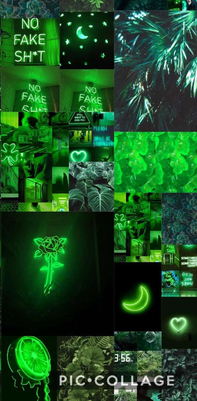 Neon Green Aesthetic Desktop Background Background