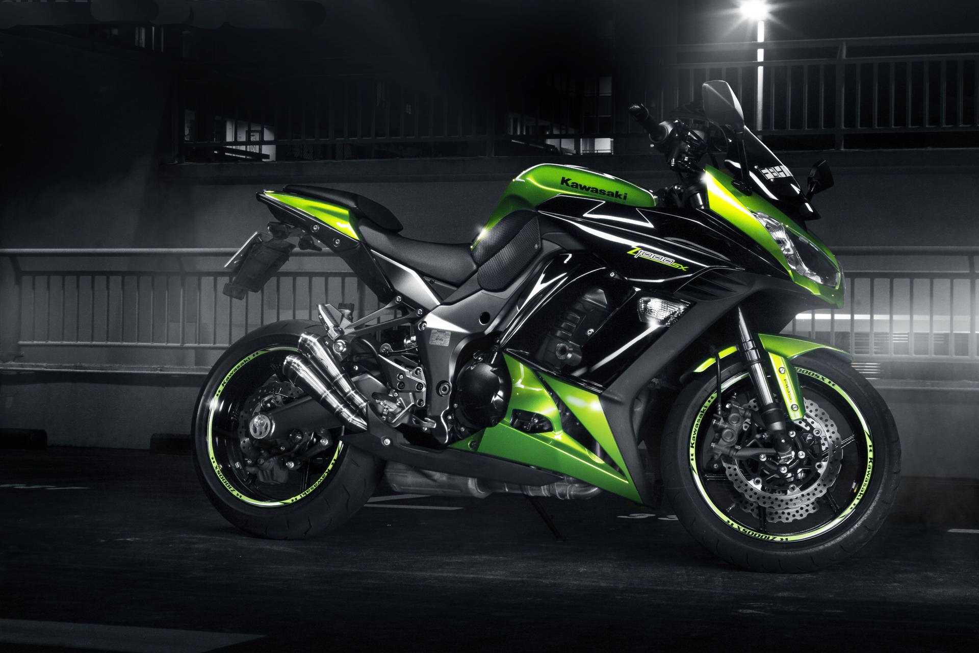 Neon Green And Black Kawasaki H2r