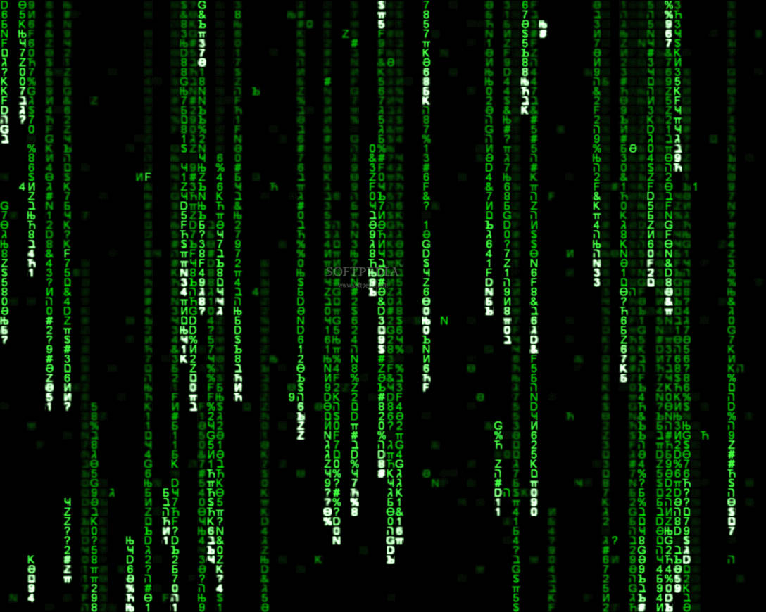 Neon Green And White Matrix Background