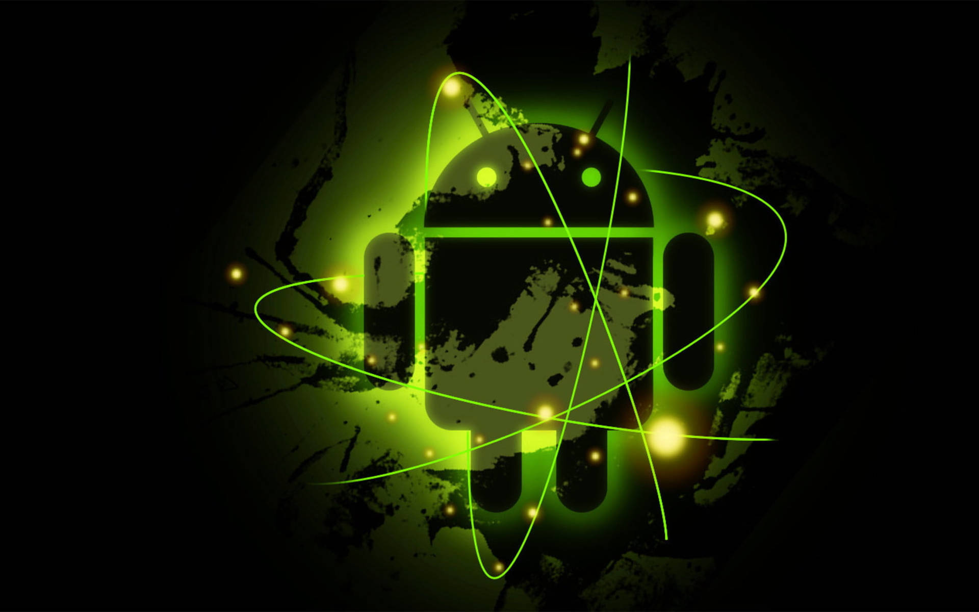 Neon Green Android Logo Desktop Background