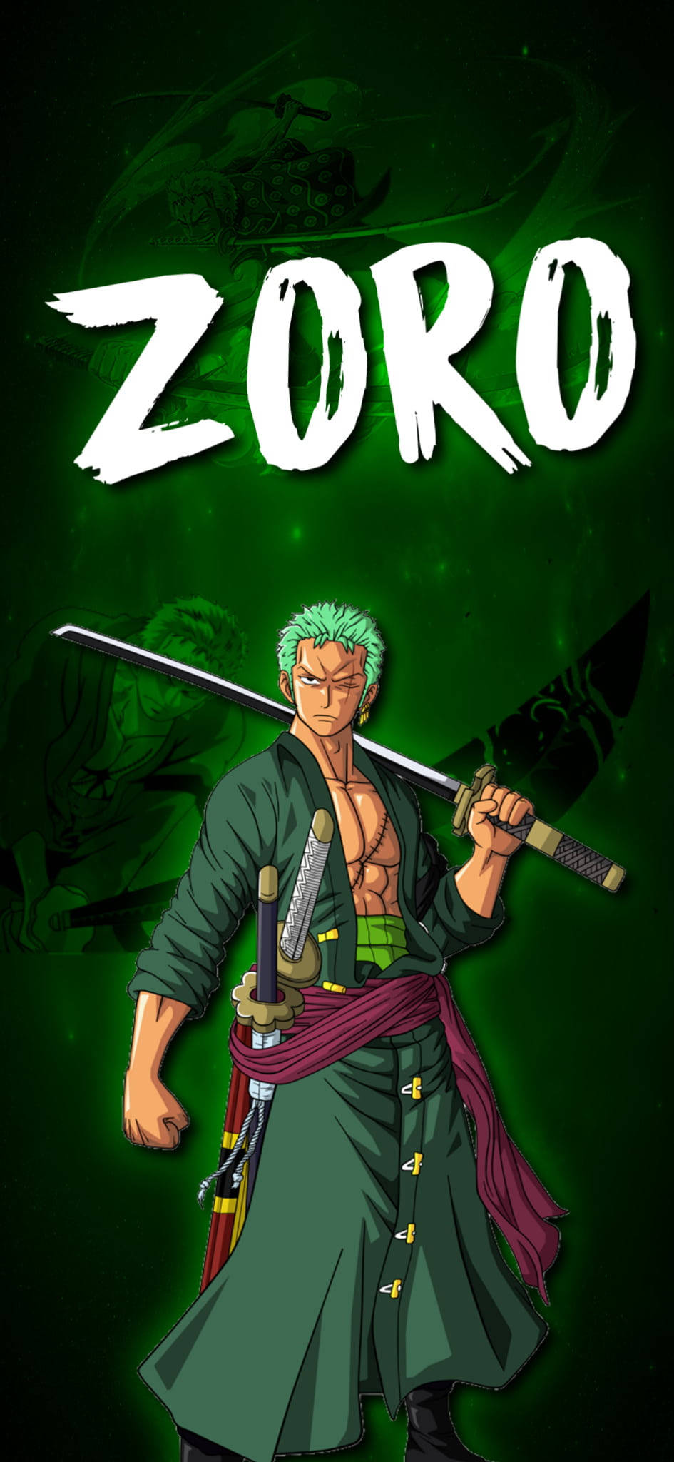 Neon Green Anime Roronoa Zoro Pfp