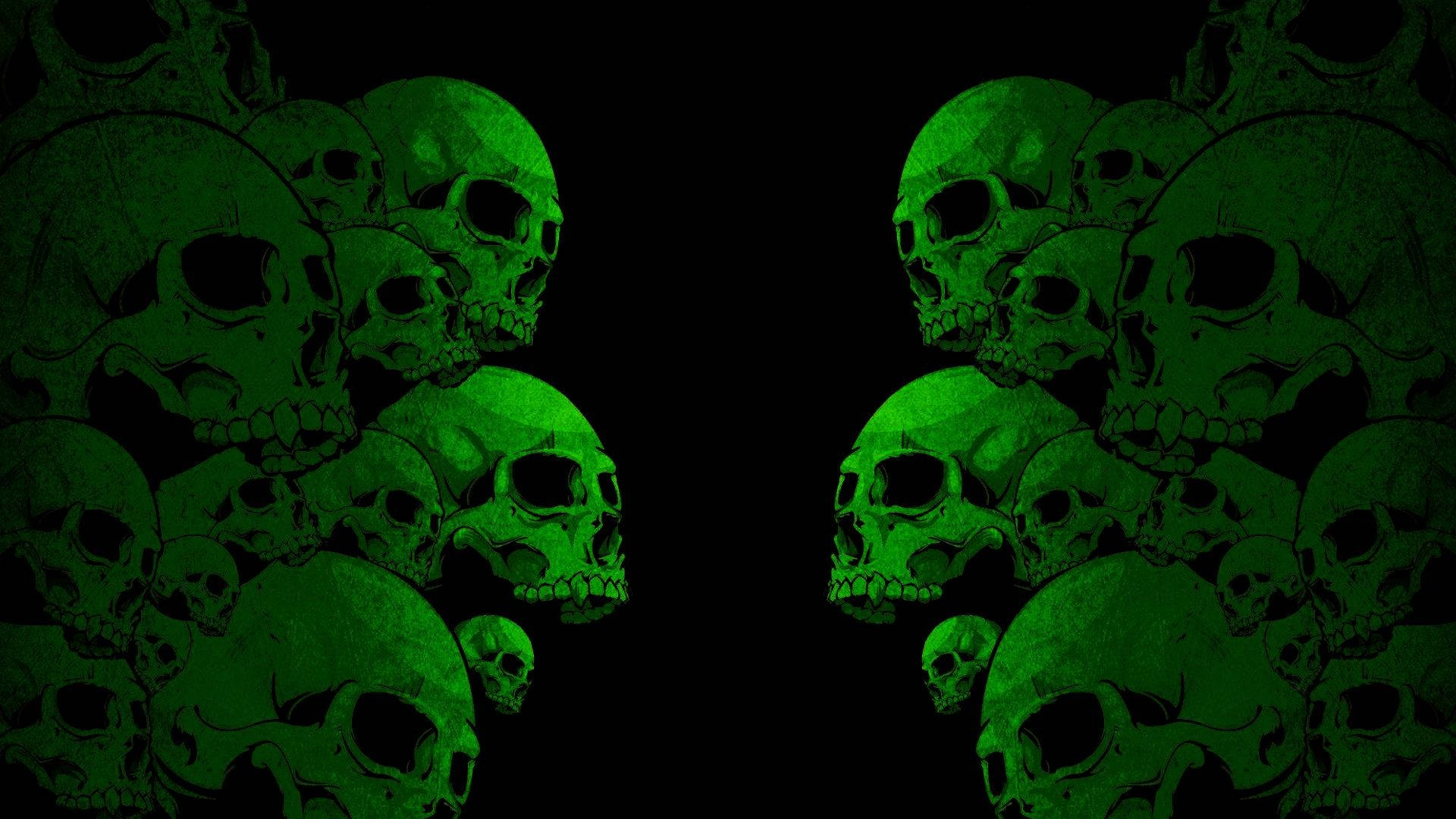 Neon Green Hd Skull Background