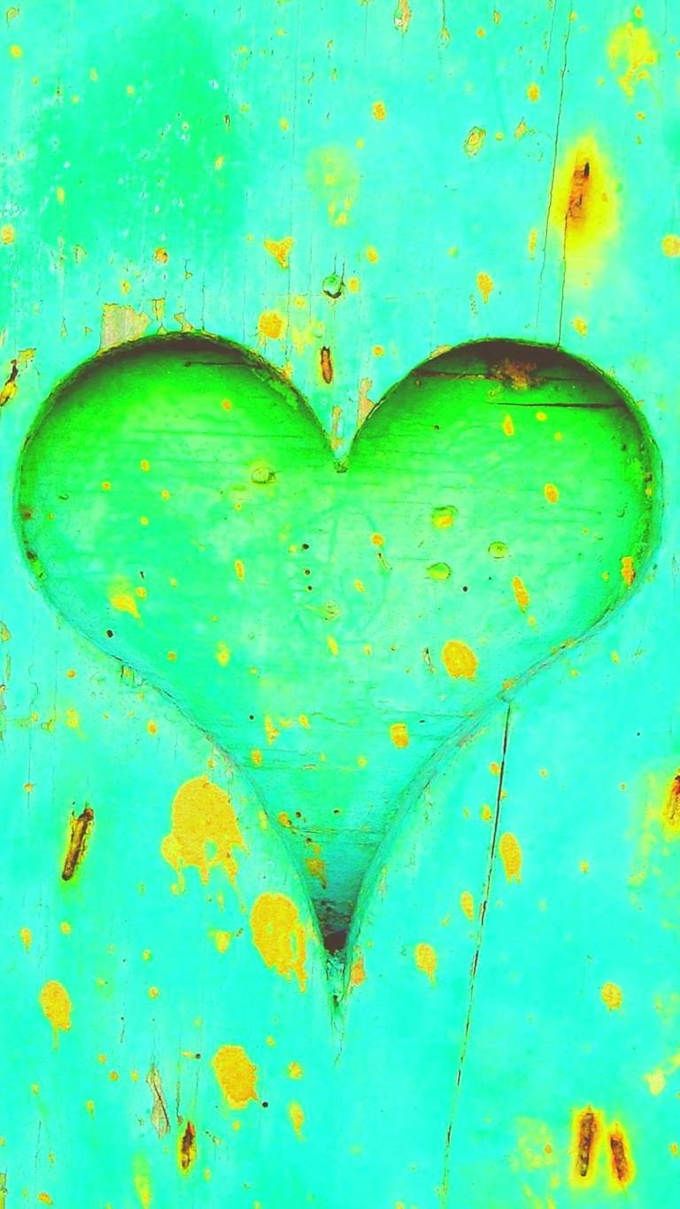 Neon Green Heart Background