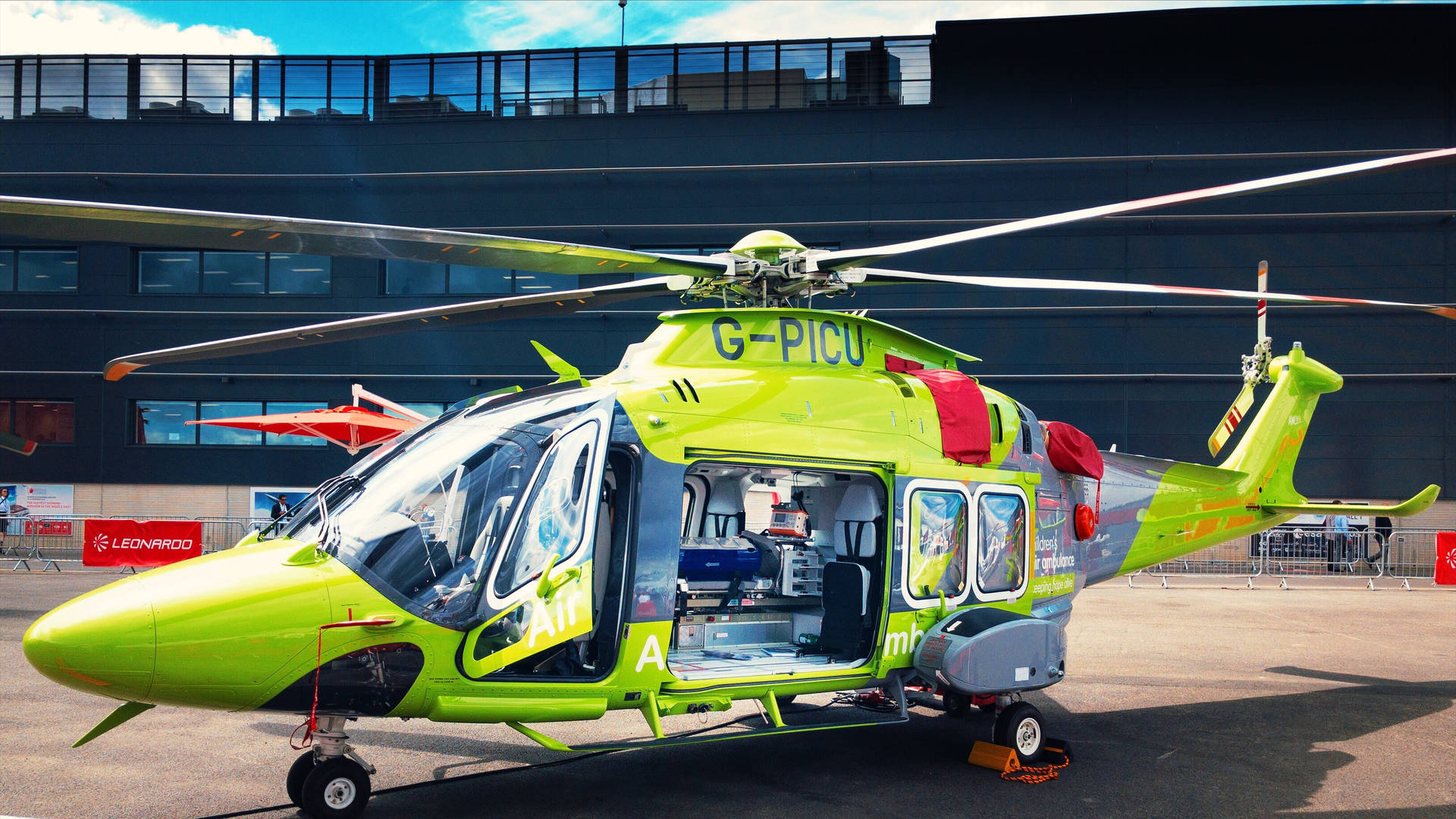 Neon Green Helicopter Background