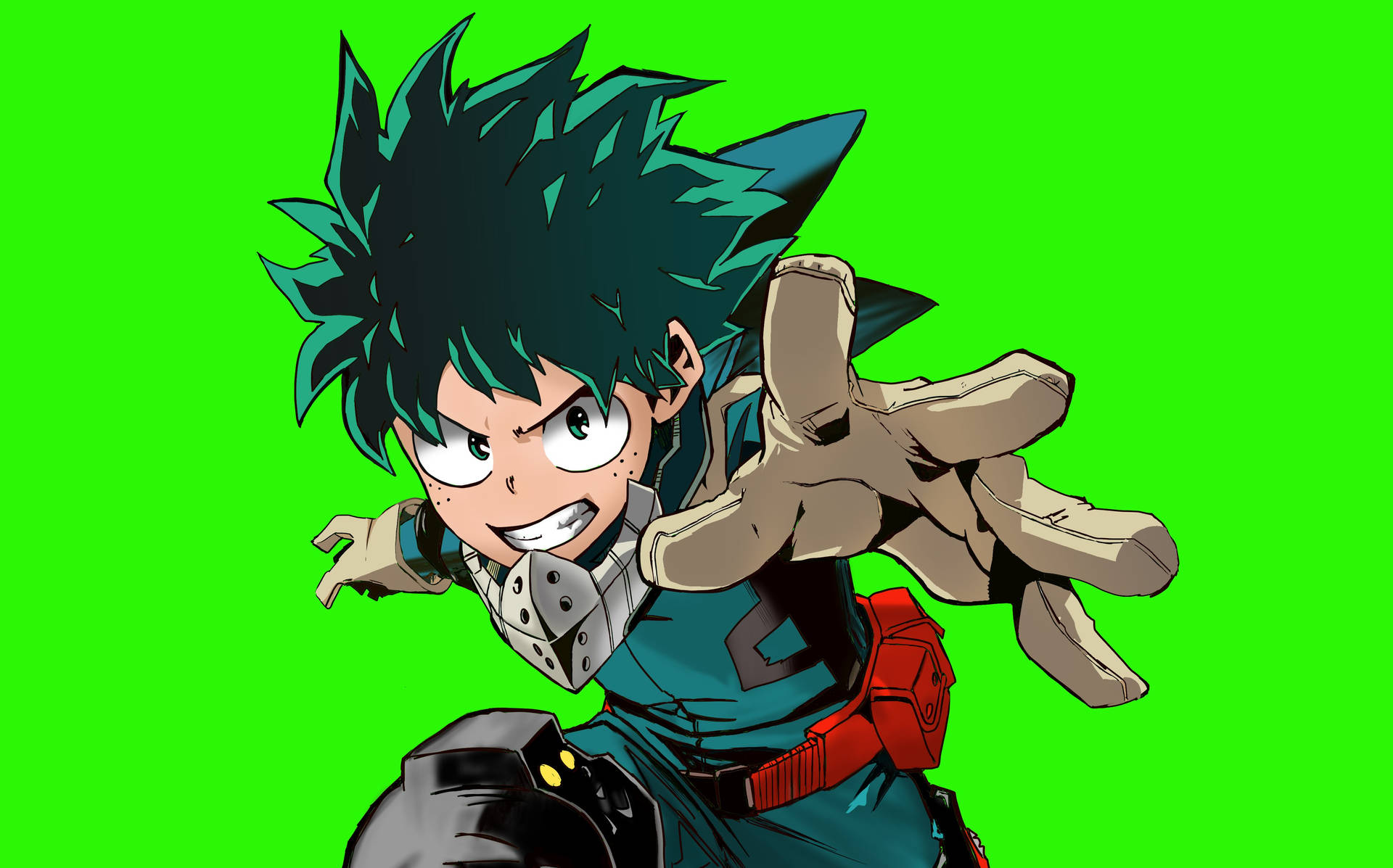 Neon Green Izuku Midoriya 4k