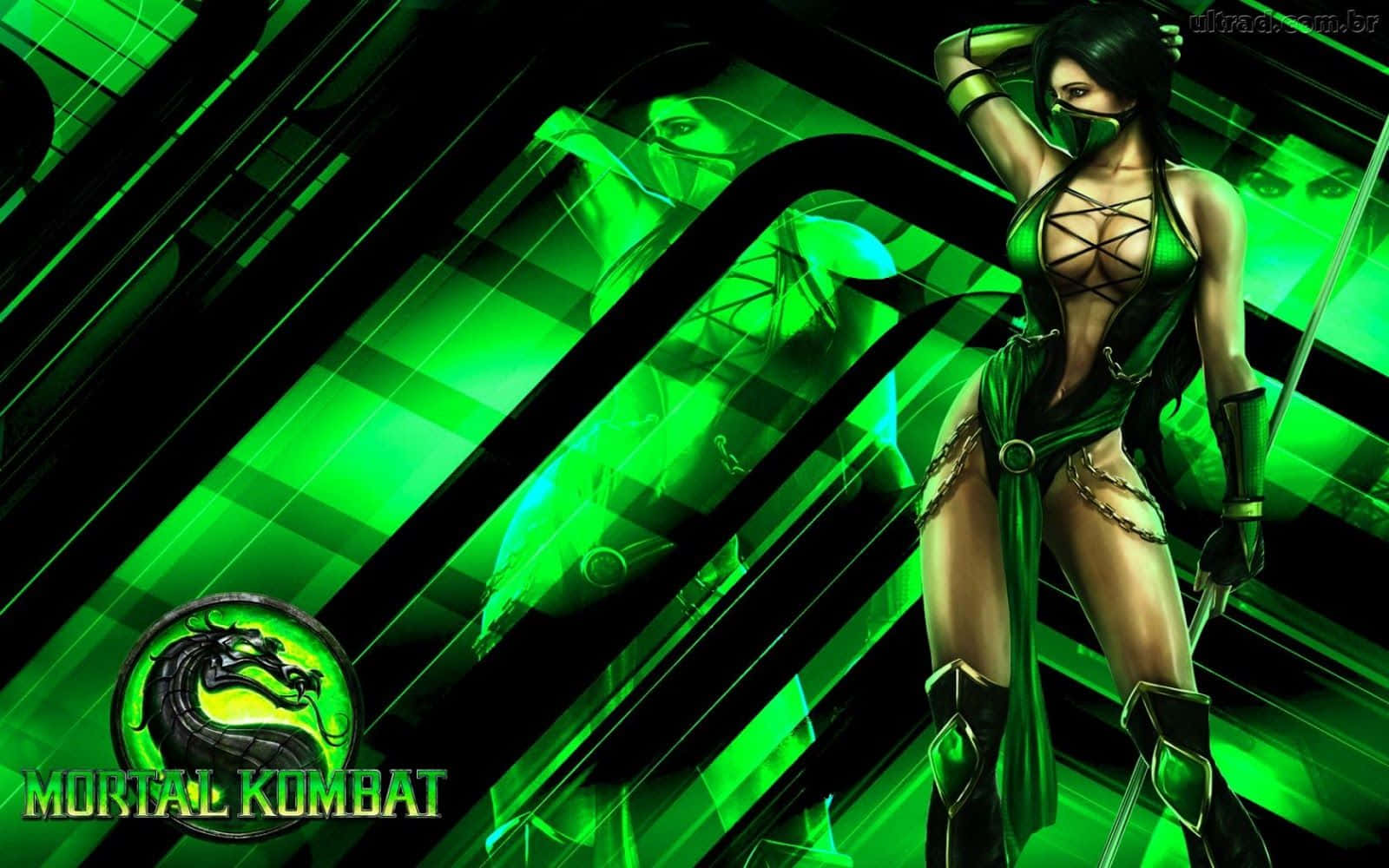 Neon Green Mortal Kombat Jade Background