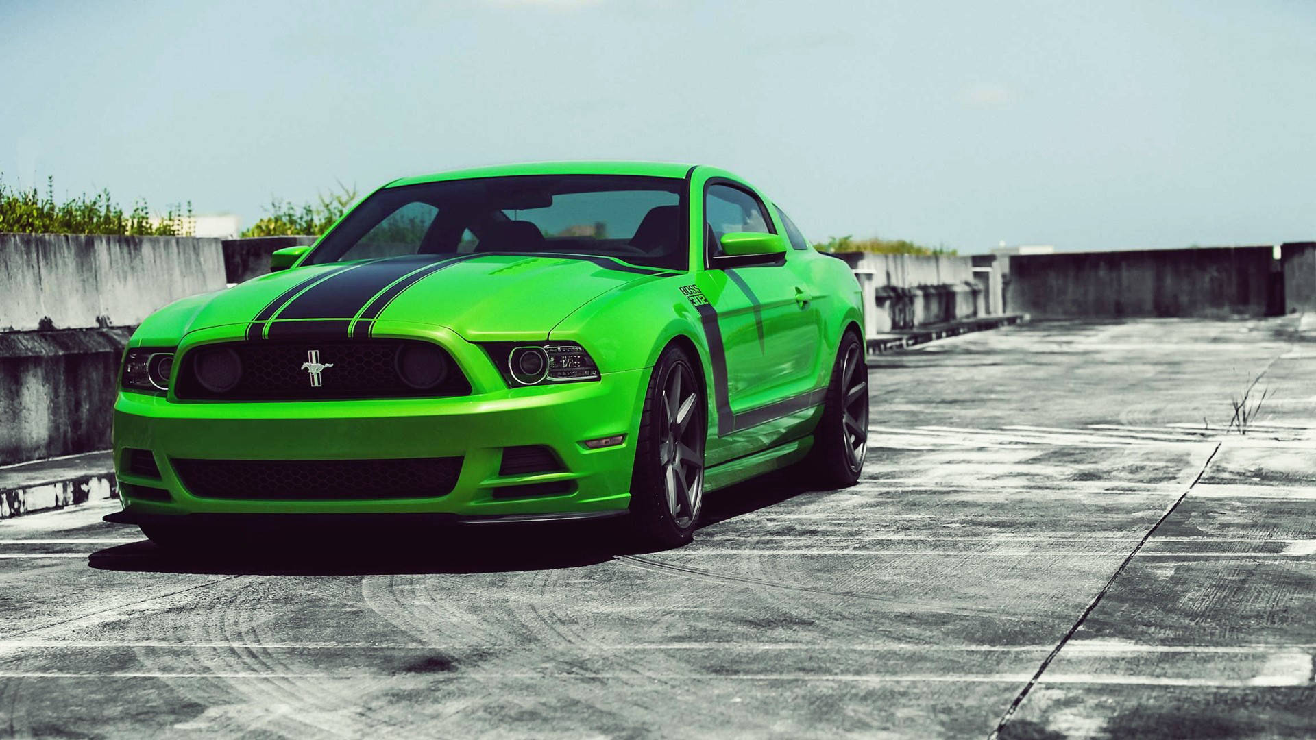 Neon Green Mustang Hd Boss 302 Background