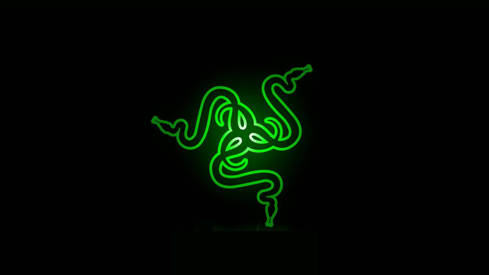 Neon Green Razer Gaming Laptop Logo Background