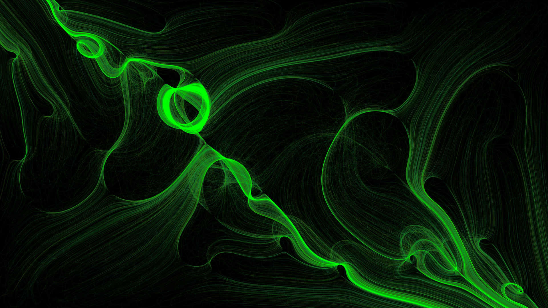 Neon Green Smoke Wavy Pattern Background