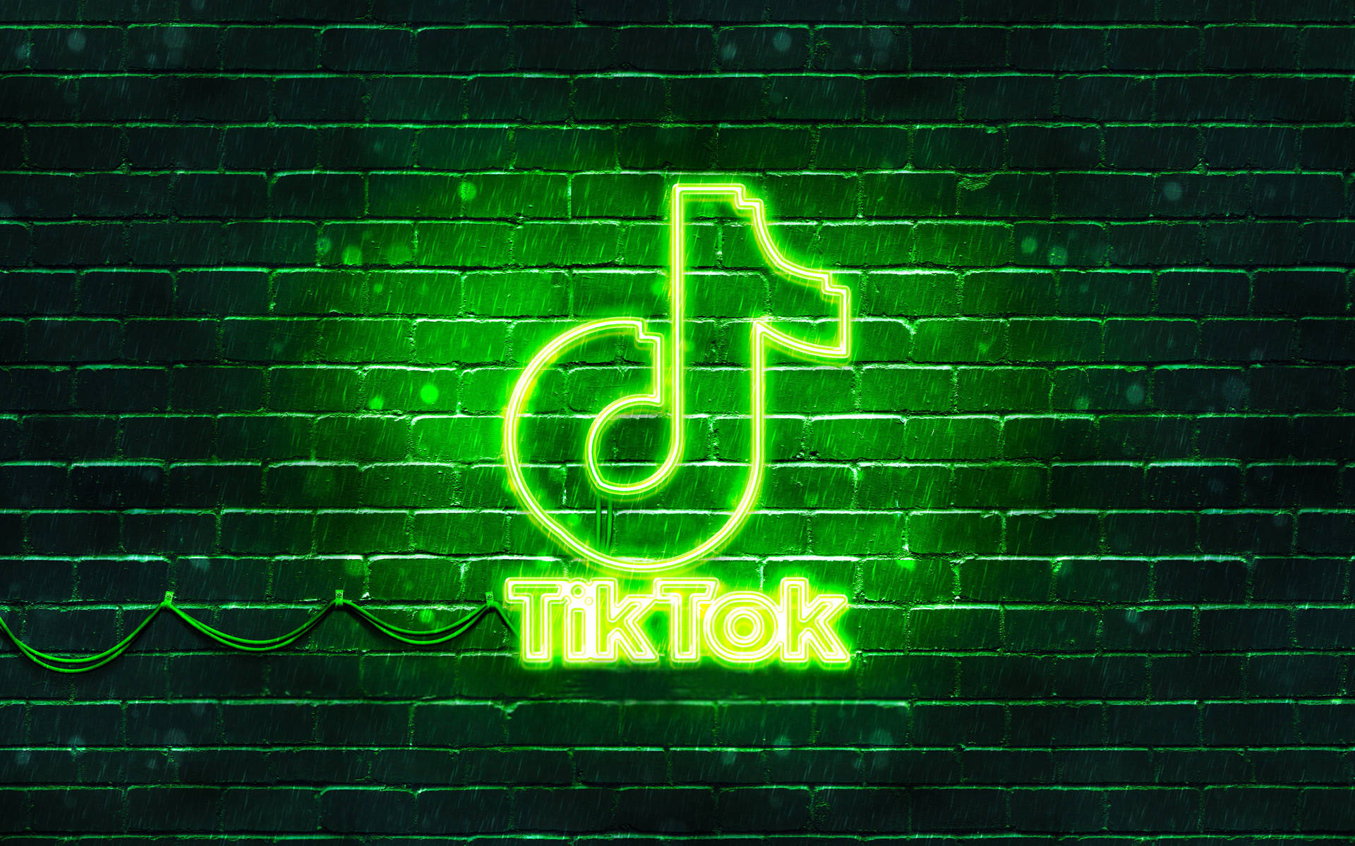 Neon Green Tiktok Logo Background