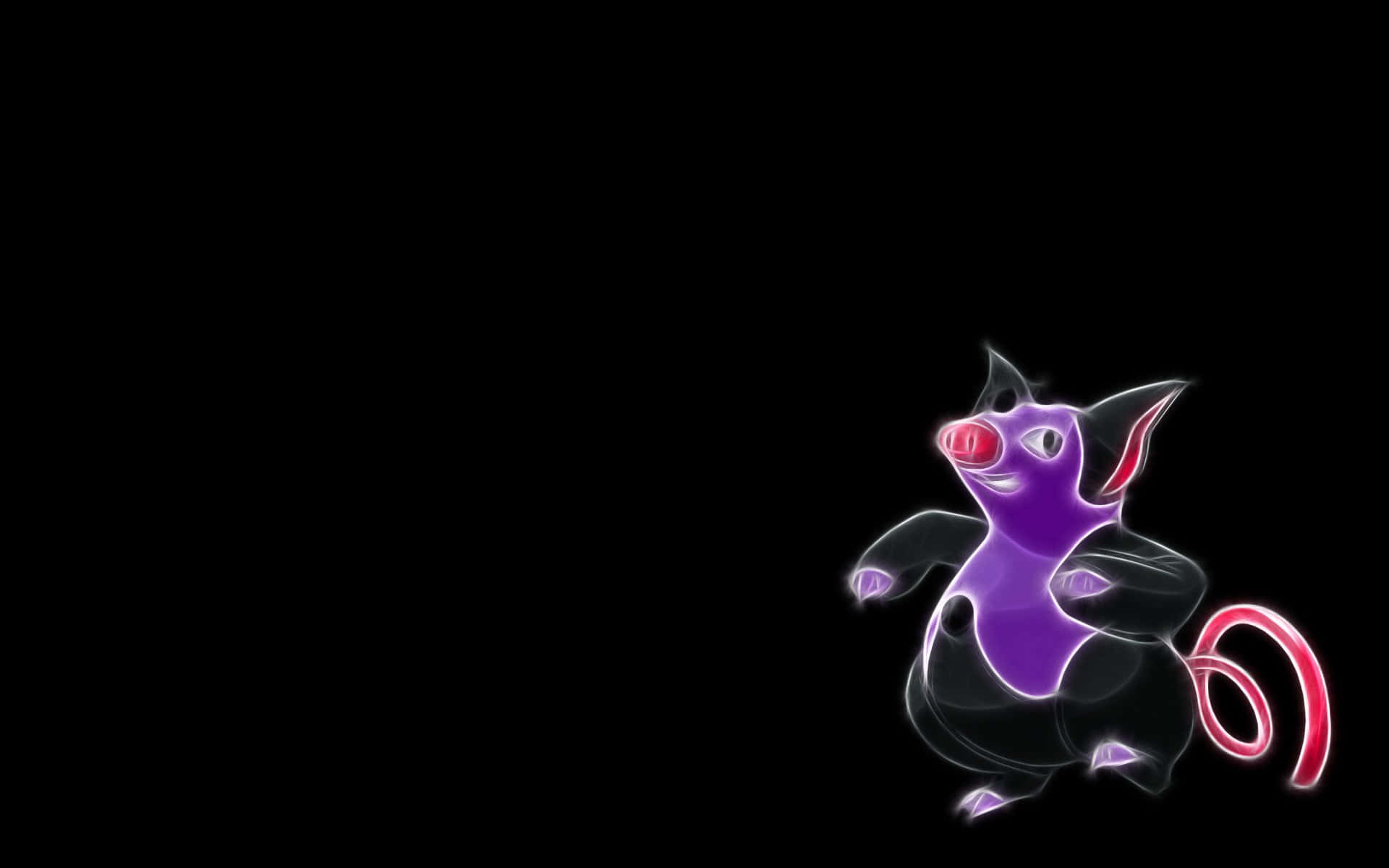 Neon Grumpig In Black Background Background