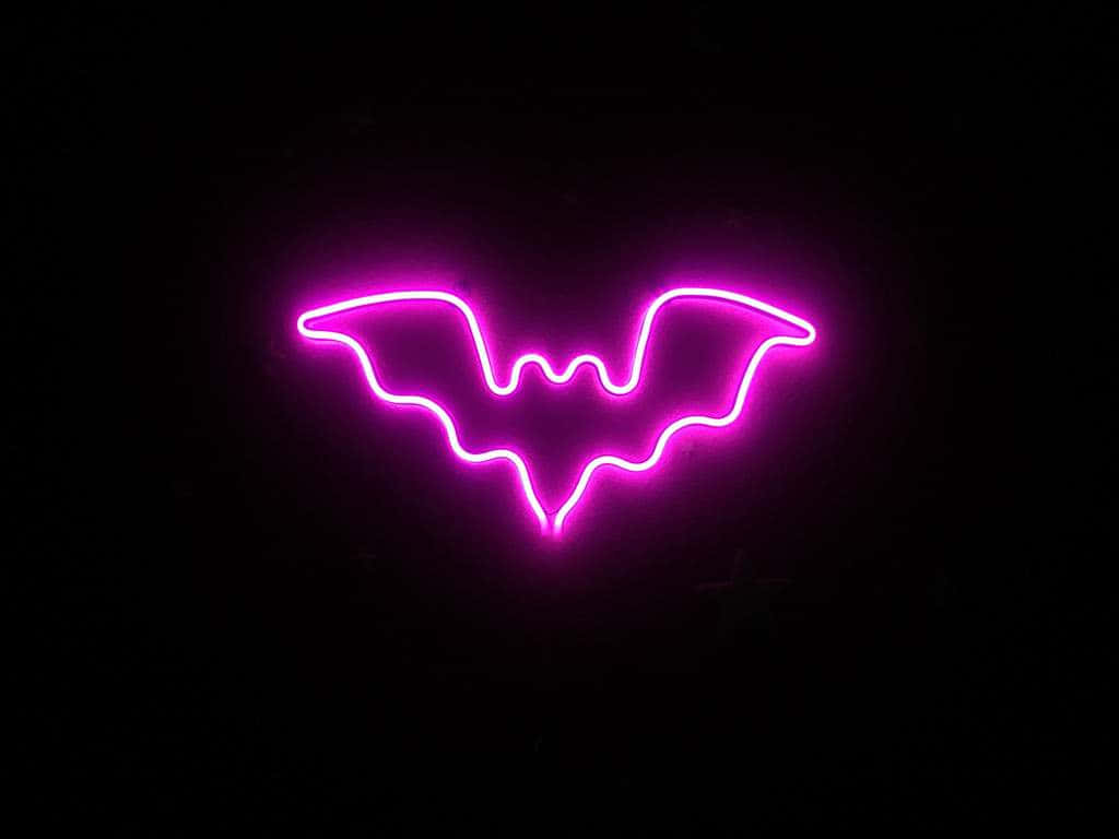 Neon Halloween Bat Background