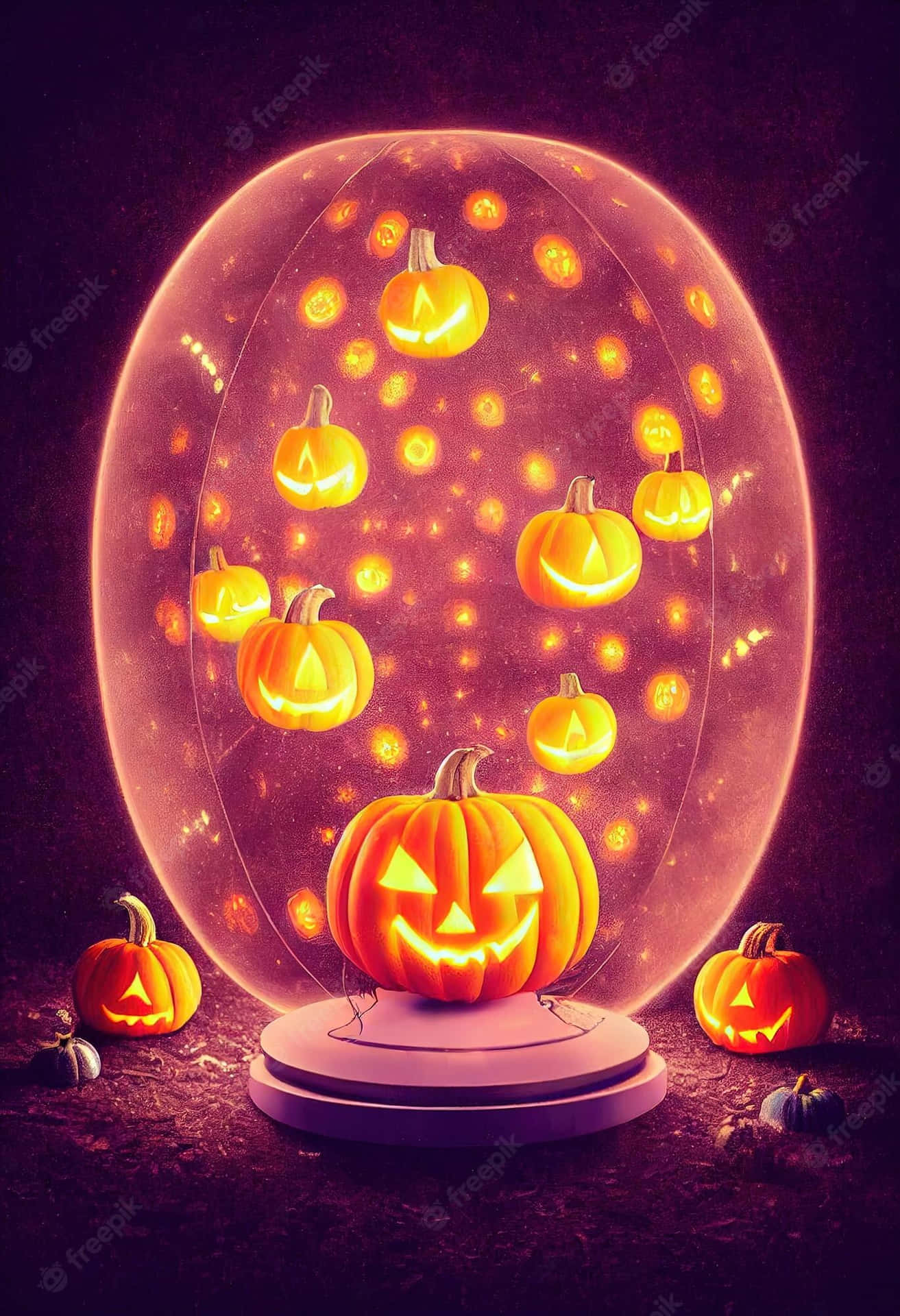 Neon Halloween Capsul Background